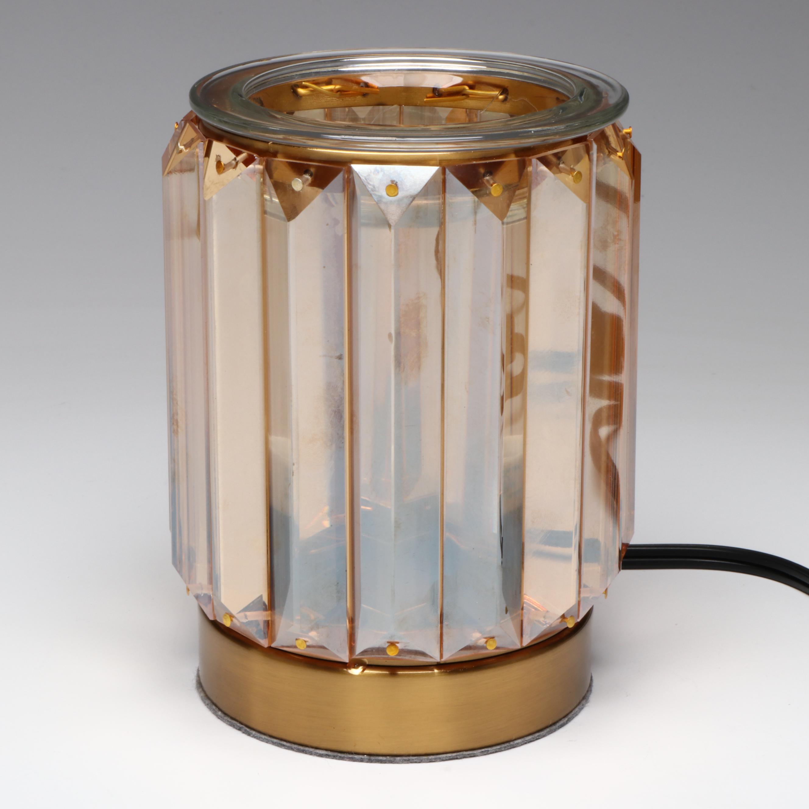 Candle Lamp Aroma Warmer with Acrylic Lincoln Penny Bookends and Ring Holder