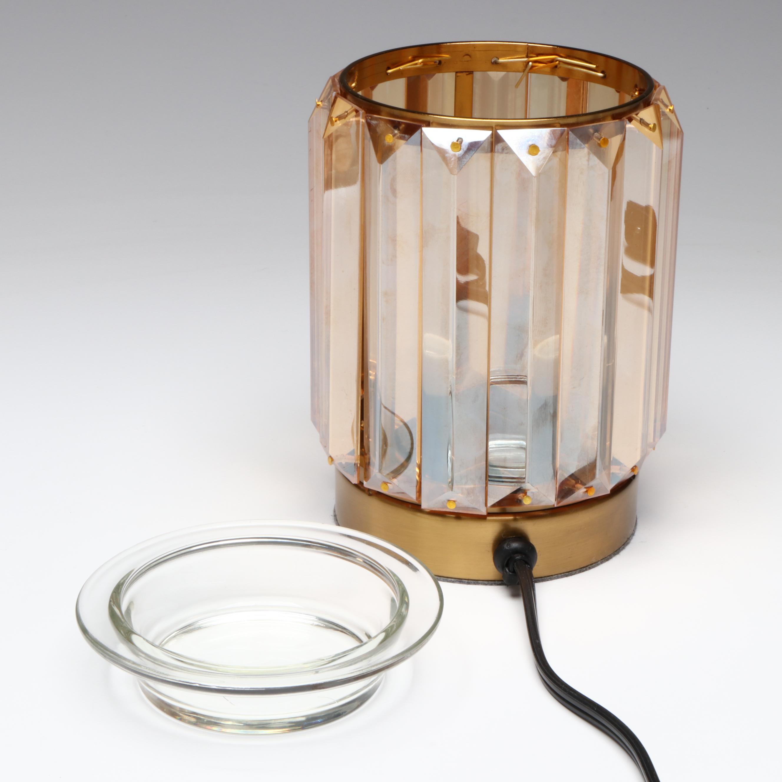 Candle Lamp Aroma Warmer with Acrylic Lincoln Penny Bookends and Ring Holder