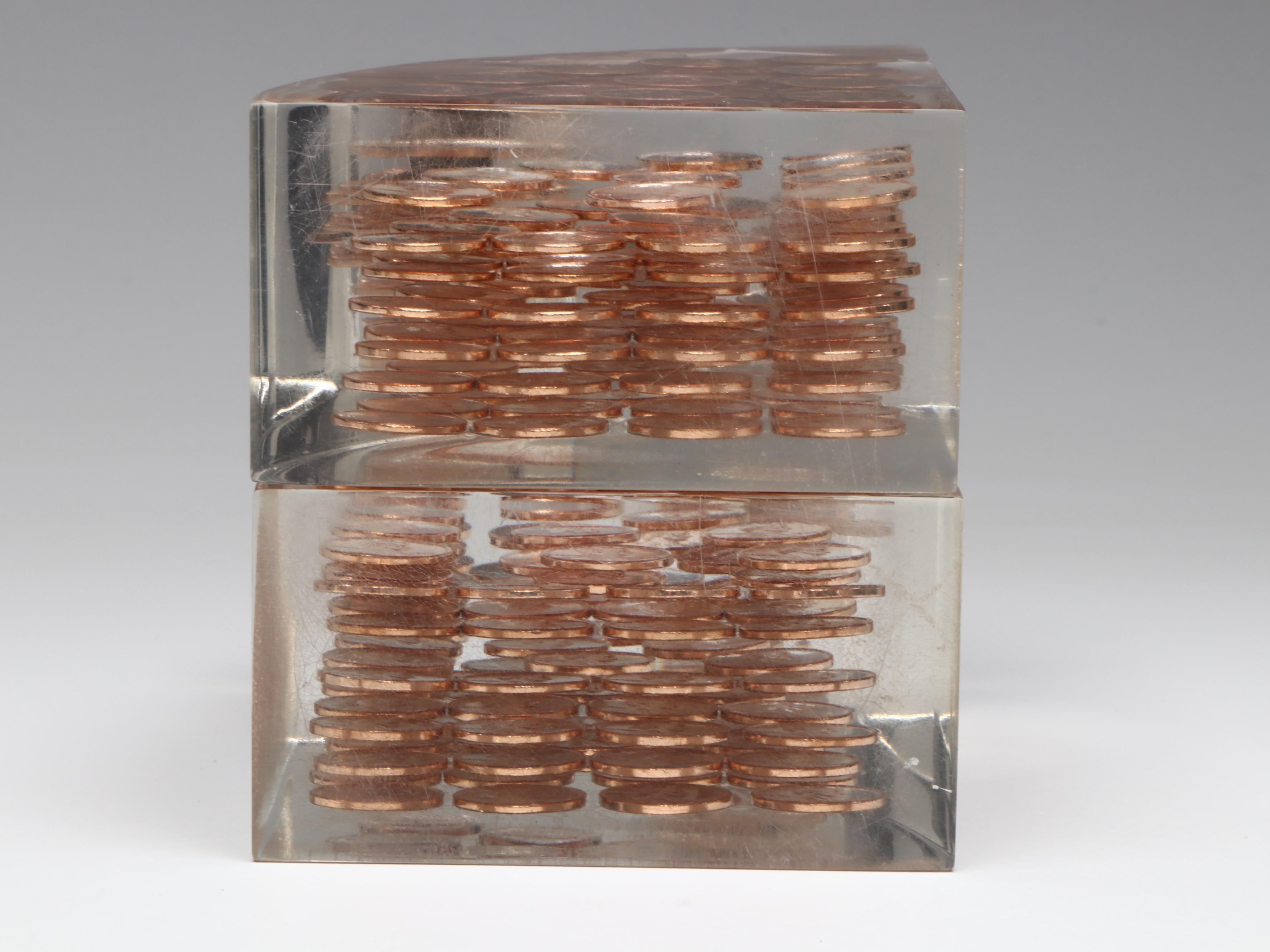 Candle Lamp Aroma Warmer with Acrylic Lincoln Penny Bookends and Ring Holder