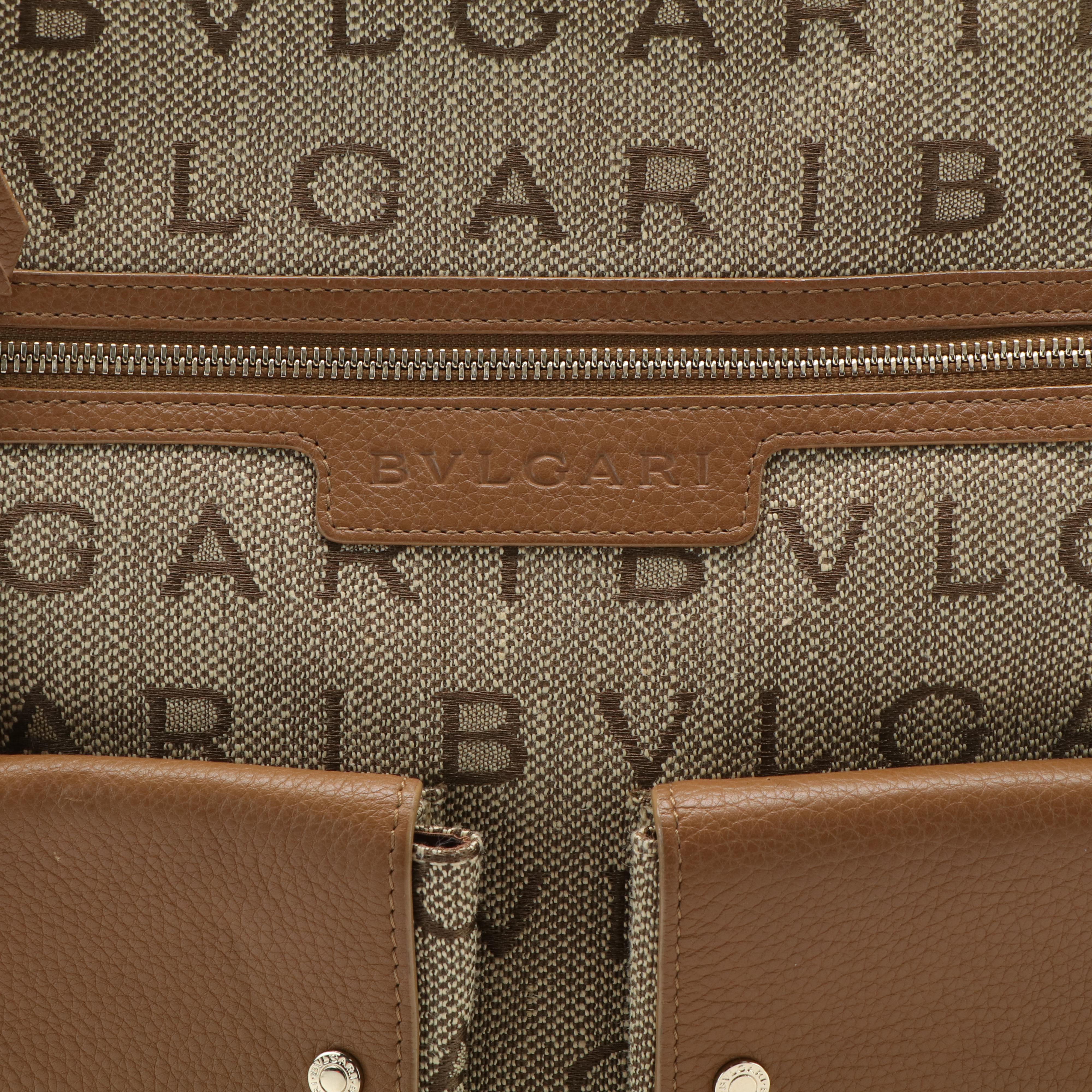 BVLGARI Bulgari Handbag in Logomania Canvas and Leather