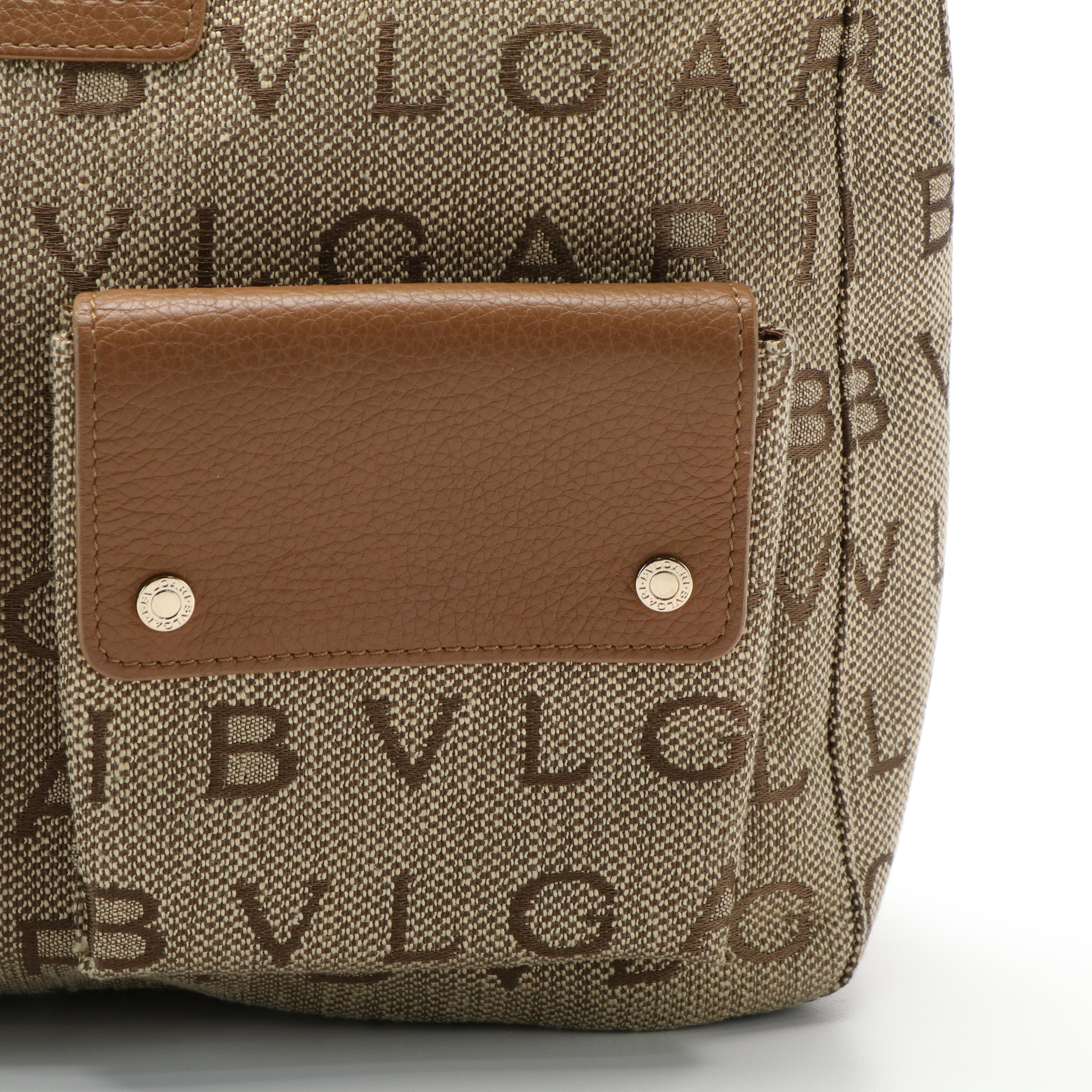 BVLGARI Bulgari Handbag in Logomania Canvas and Leather