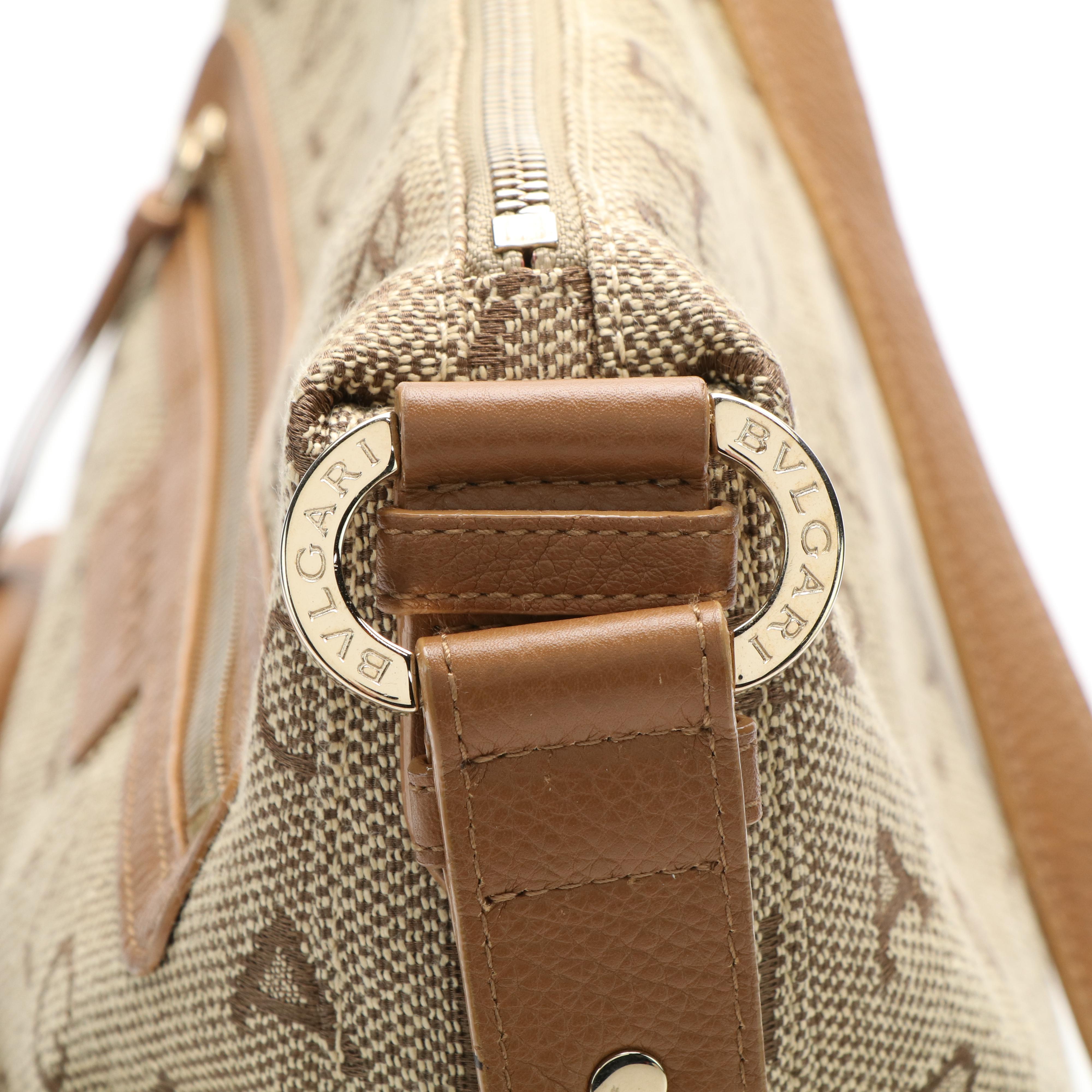 BVLGARI Bulgari Handbag in Logomania Canvas and Leather