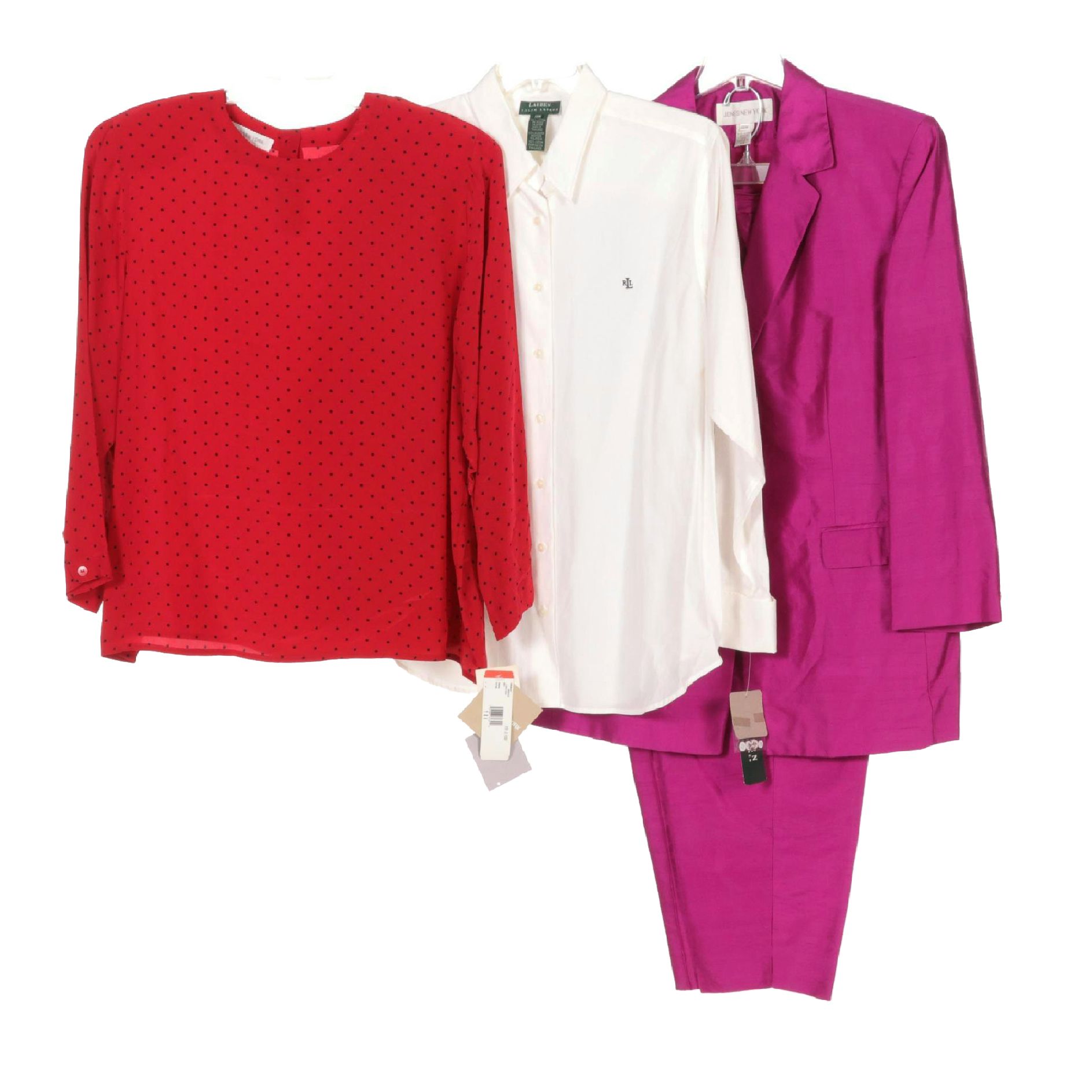 Jones New York Magenta Blazer & Pant Set with Ralph Lauren Button Down & More