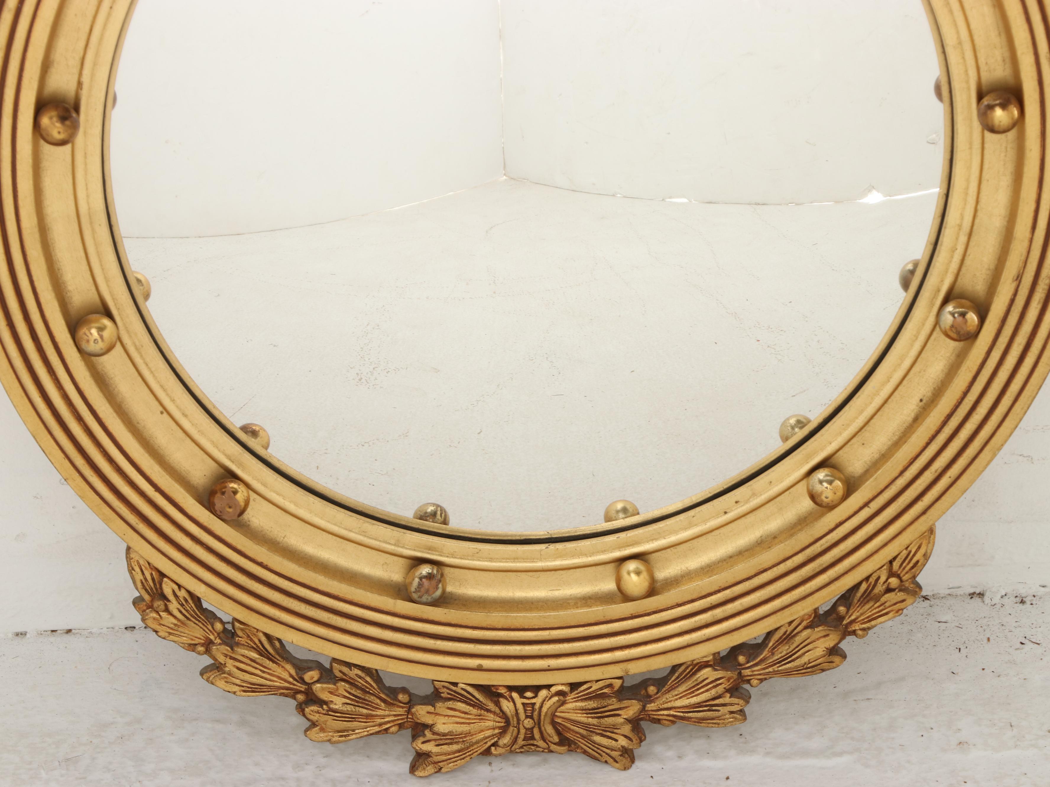 Federal Style Mirror Manufacturers Association Gilt Wood Round Wall Mirror