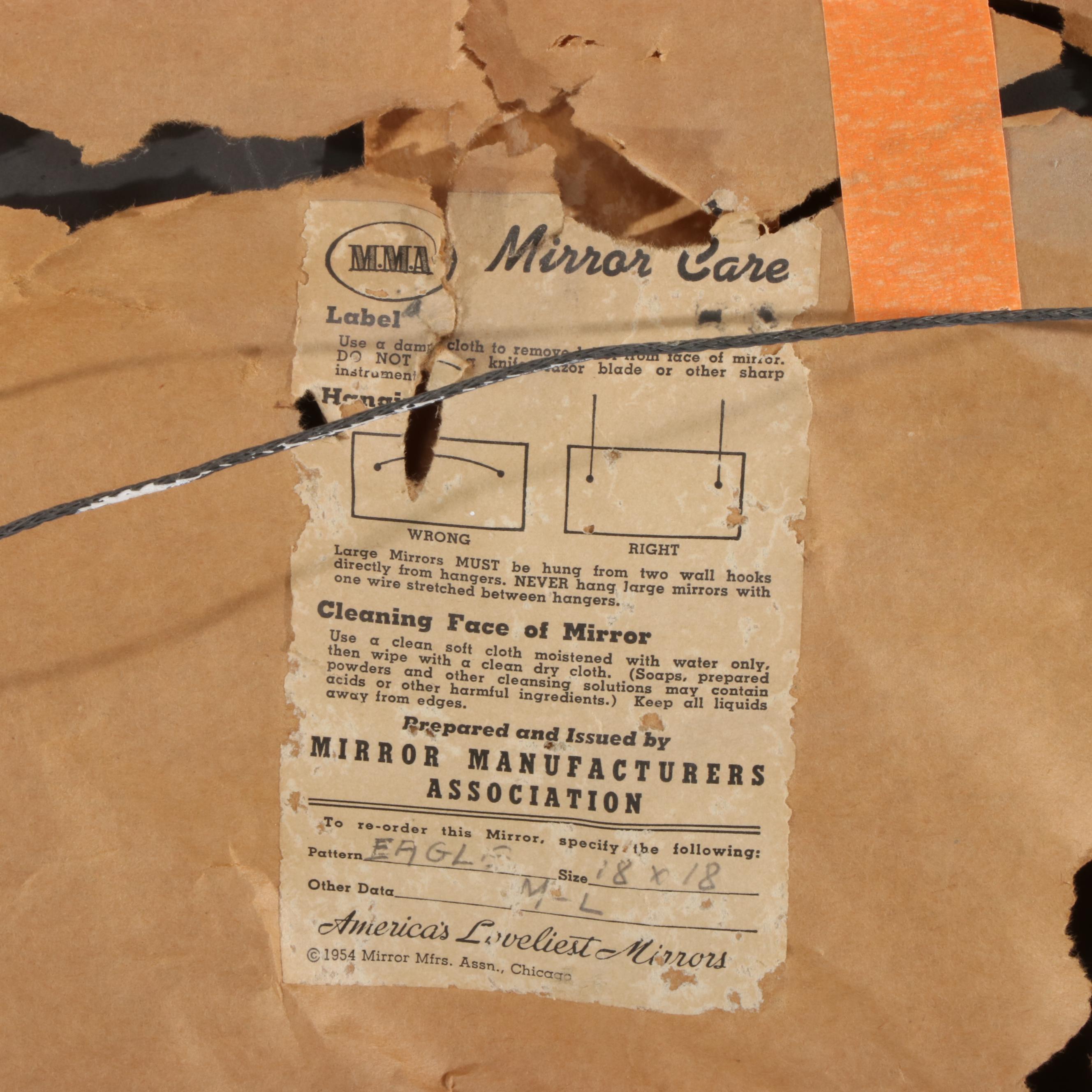 Federal Style Mirror Manufacturers Association Gilt Wood Round Wall Mirror