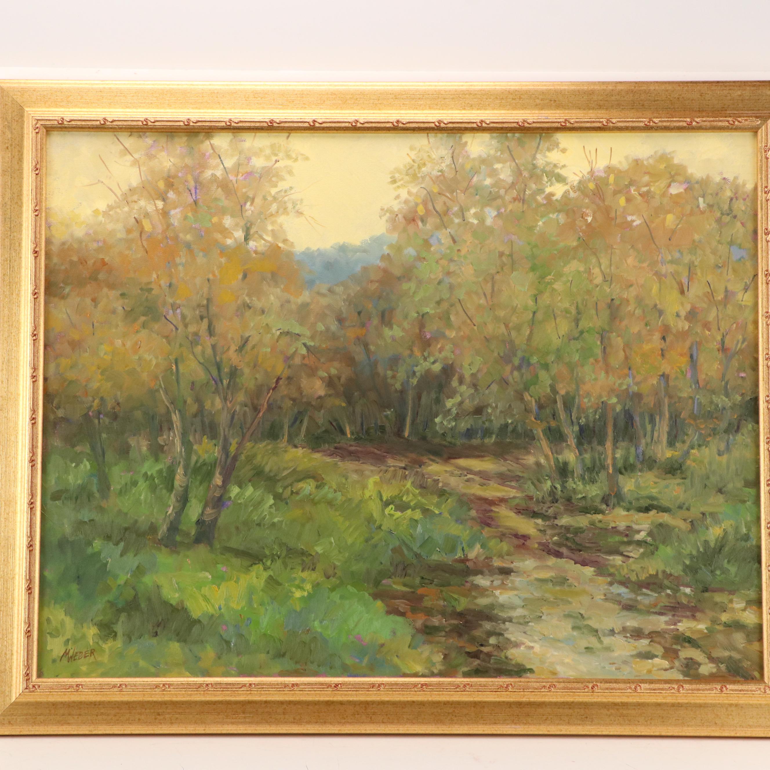 Martha E. Weber Oil Painting of California Woods Nature Preserve