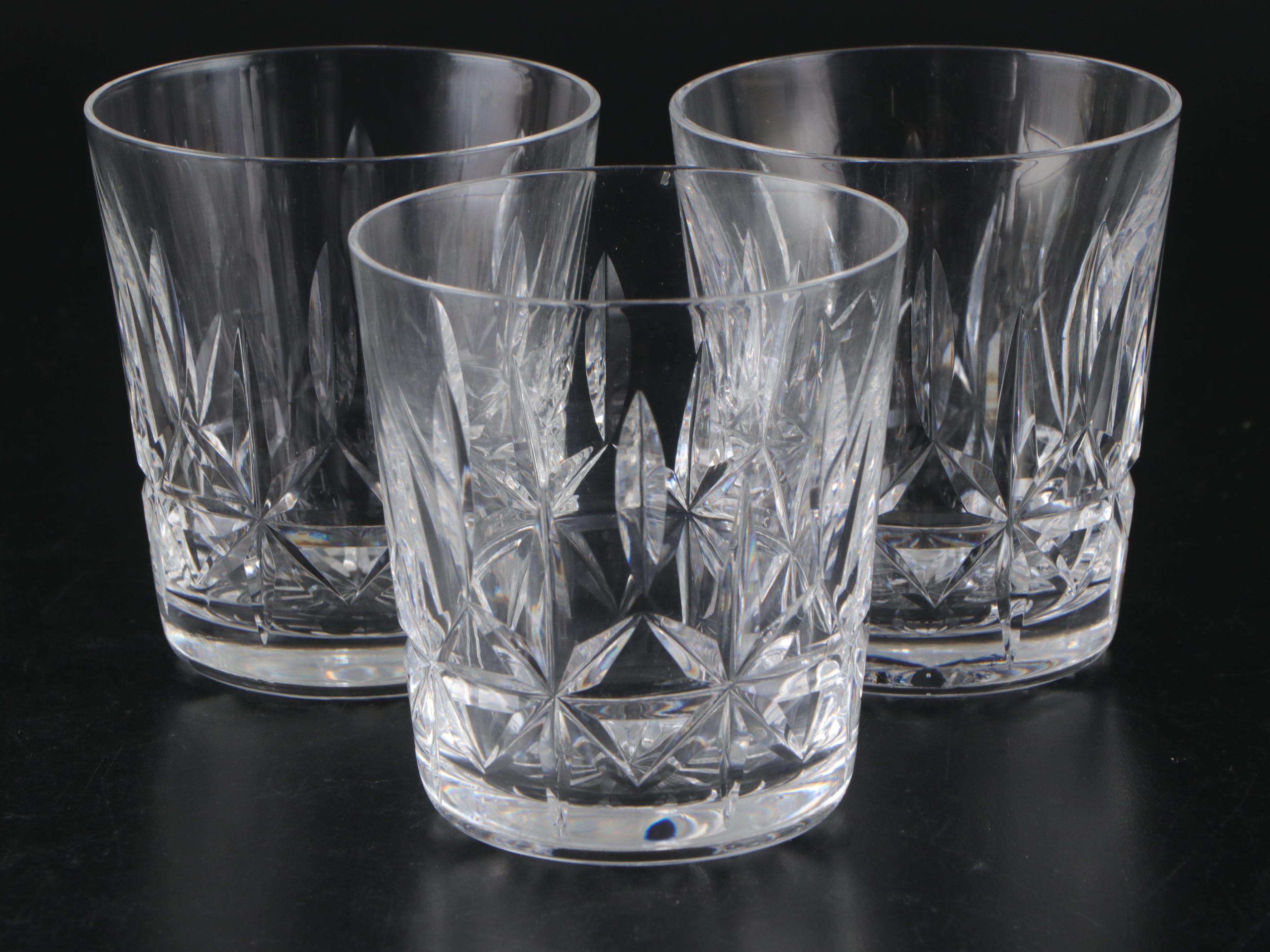 Waterford Criss Cross Pattern Crystal Lowball Glasses with More