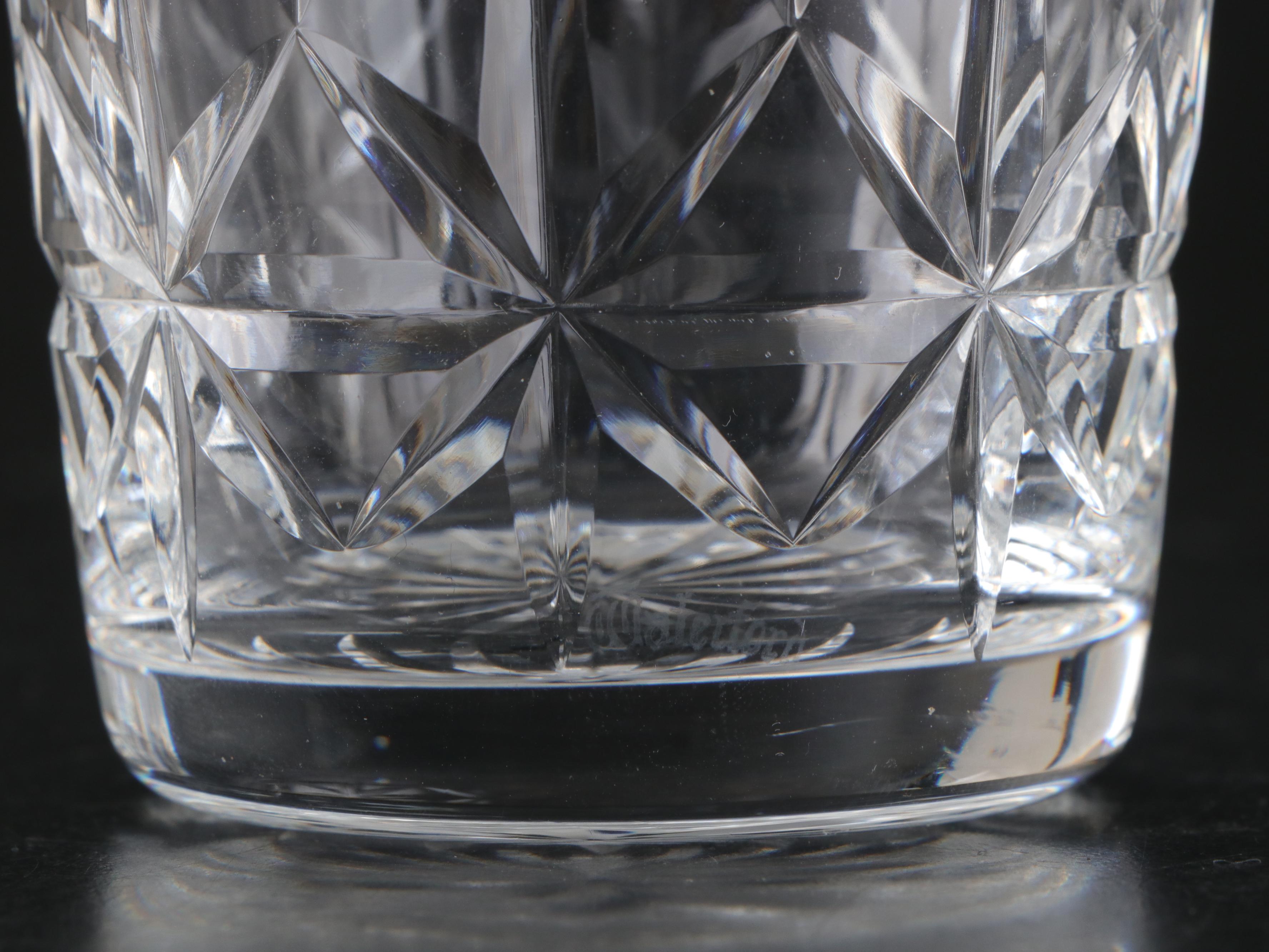 Waterford Criss Cross Pattern Crystal Lowball Glasses with More