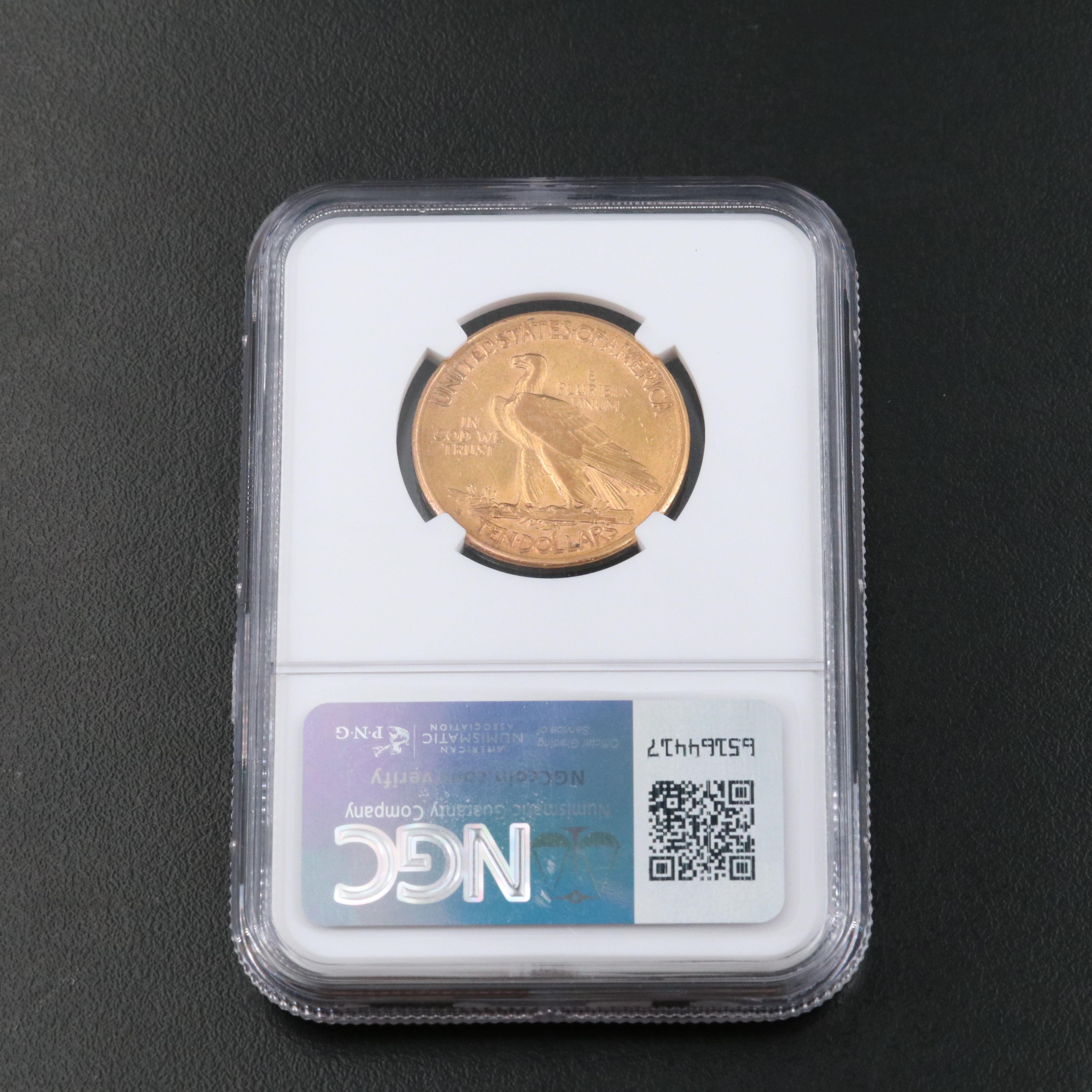 NGC AU50 1910-S Indian Head $10 Gold Coin