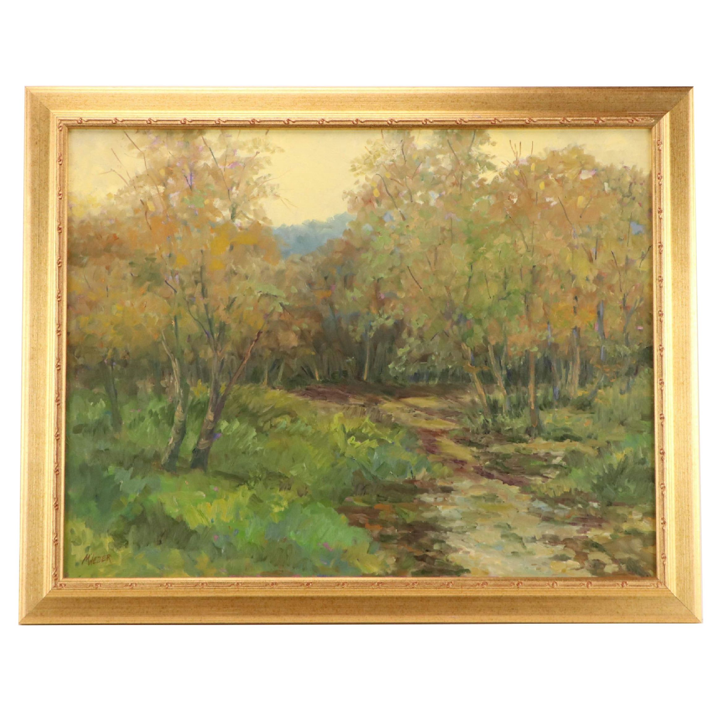 Martha E. Weber Oil Painting of California Woods Nature Preserve