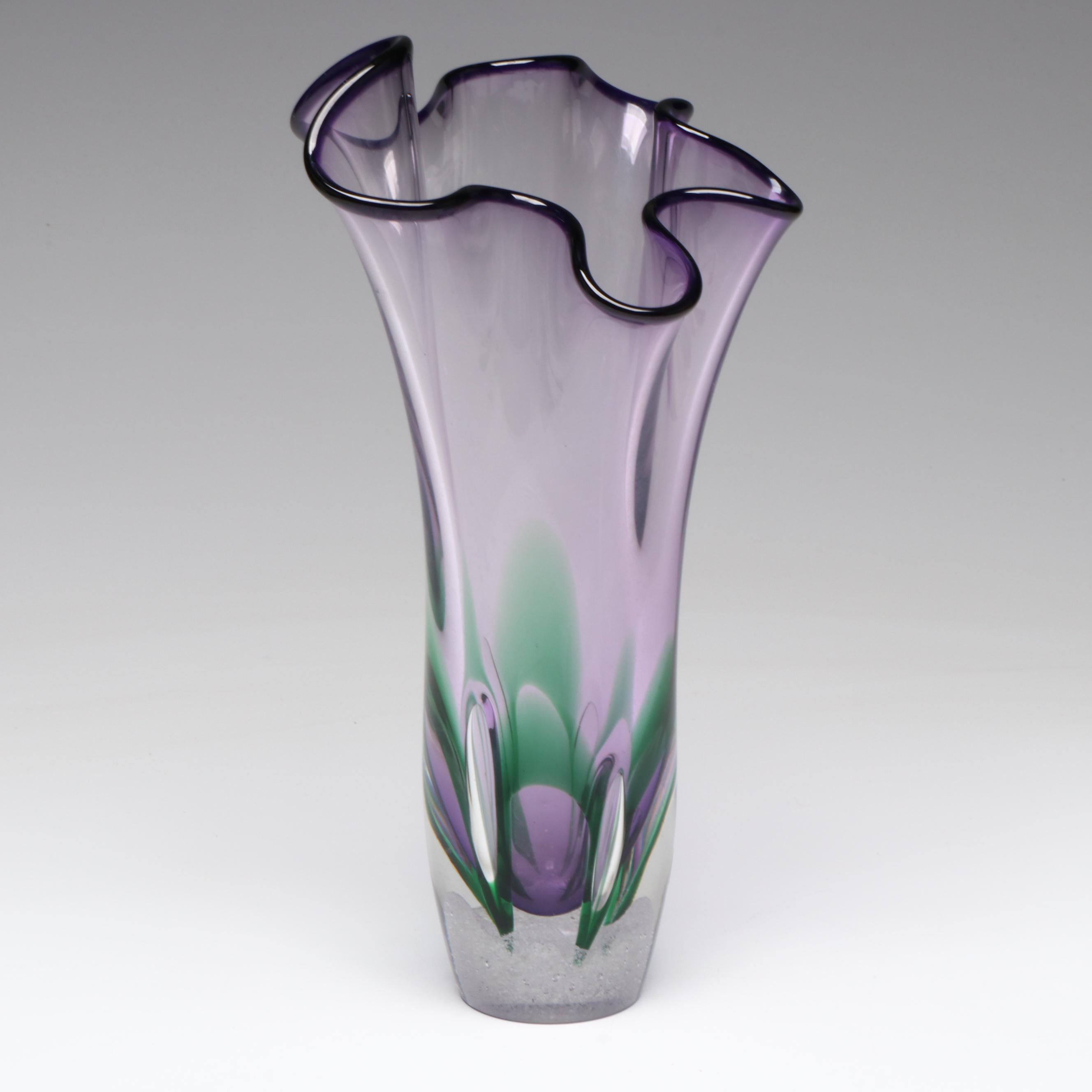 Adam Jabronski Art Glass Vase