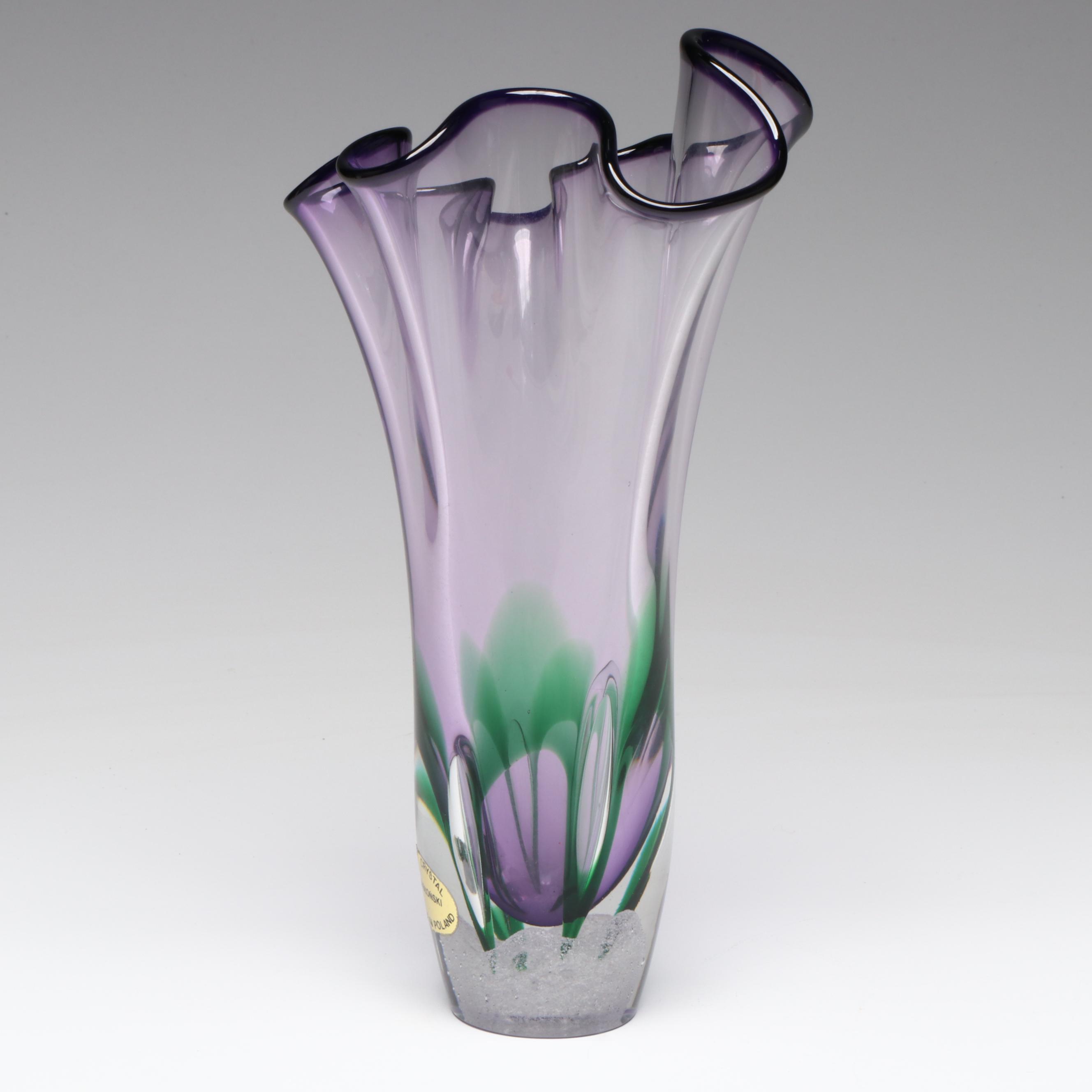 Adam Jabronski Art Glass Vase