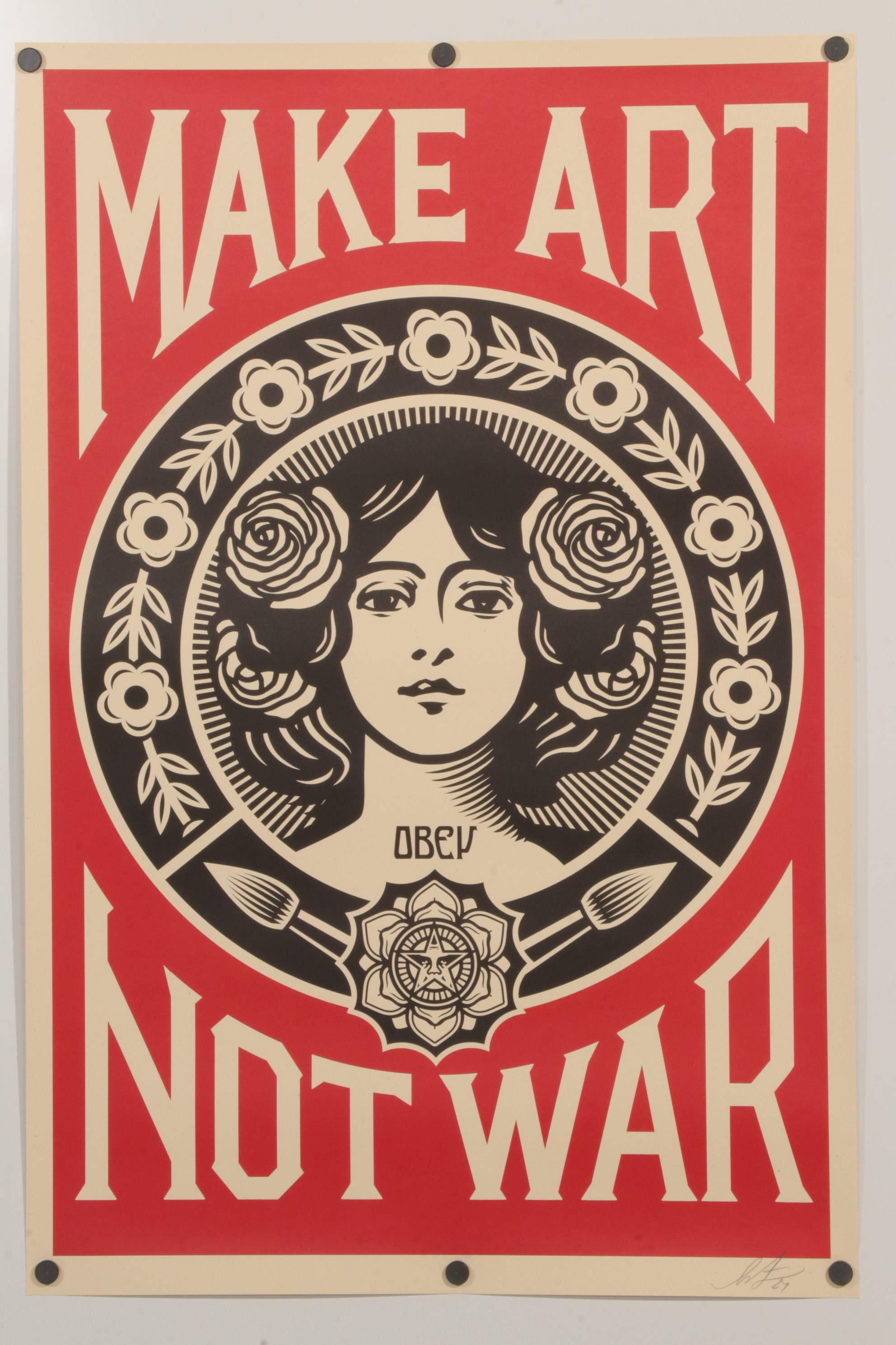 Shepard Fairey Serigraph "Make Art Not War," 2024