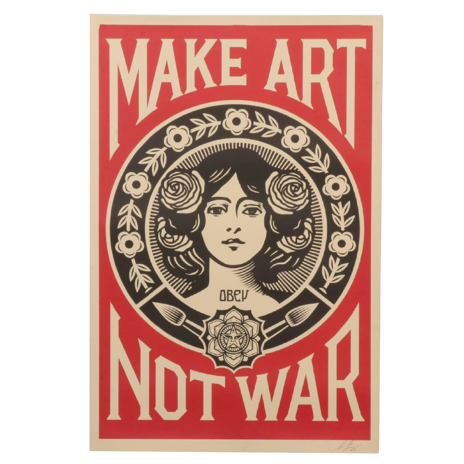 Shepard Fairey Serigraph "Make Art Not War," 2024