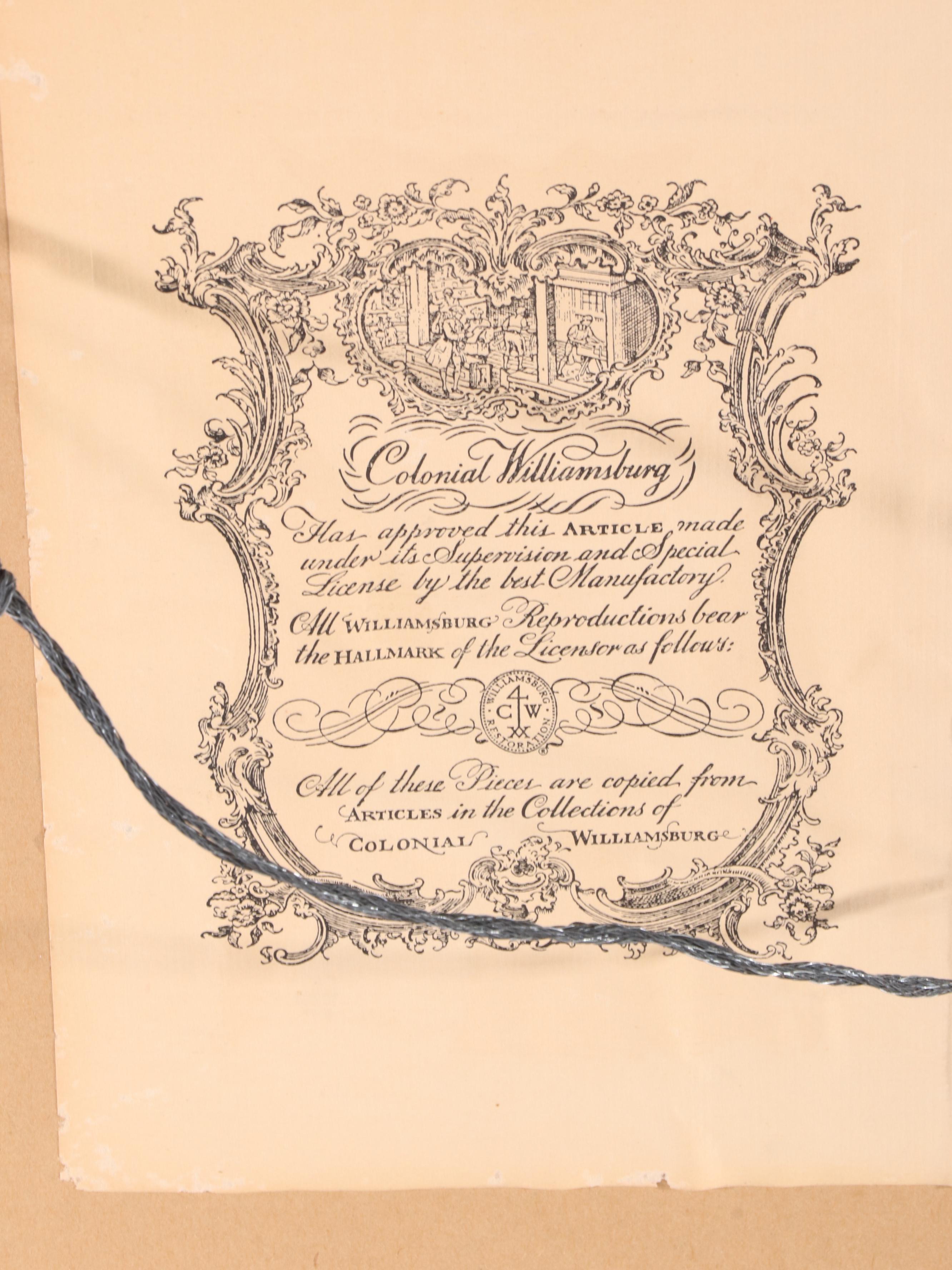 Friedman Brothers for Colonial Williamsburg Chinoiserie Wall Mirror