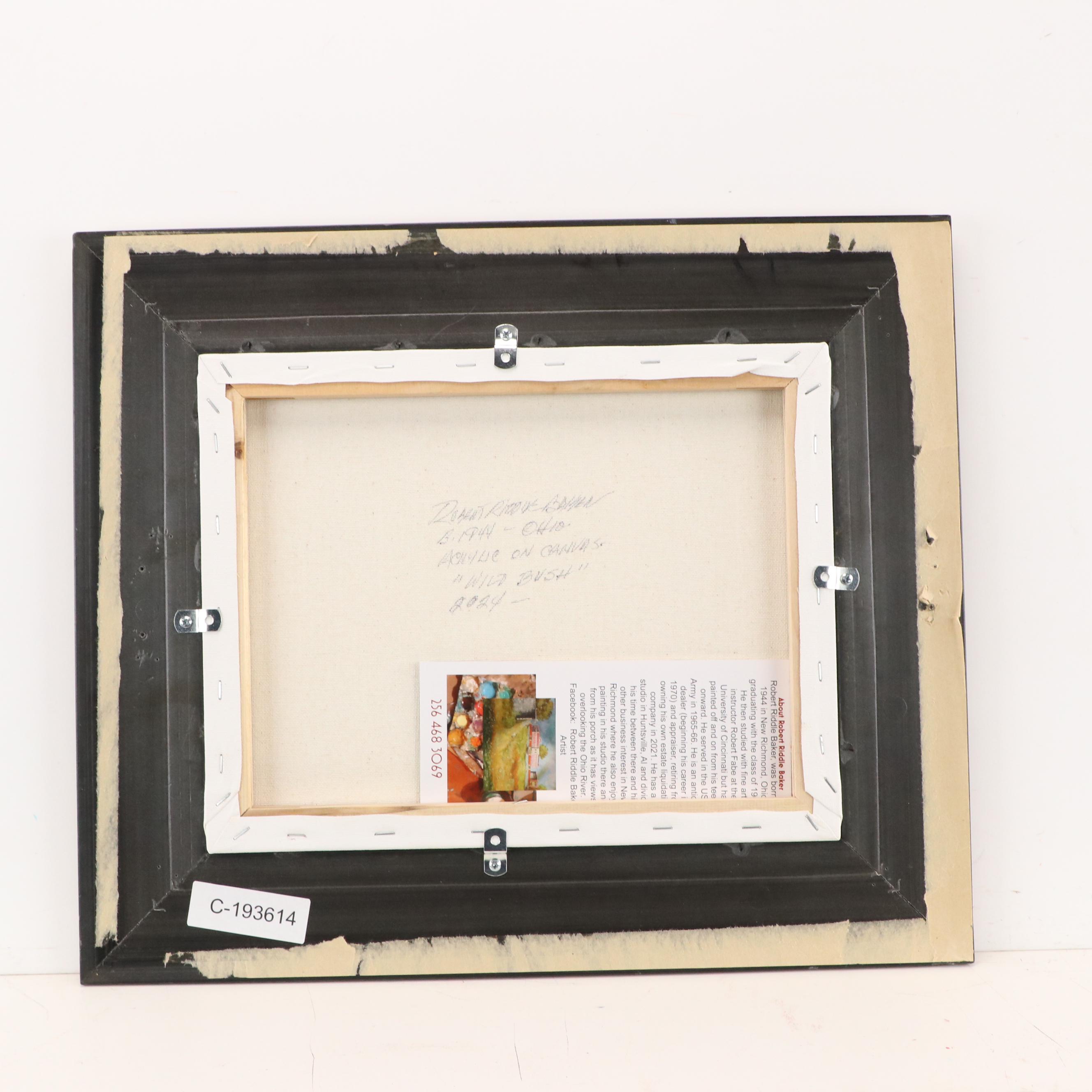 Robert Riddle Baker Landscape Acrylic Painting "Wild Bush," 2024