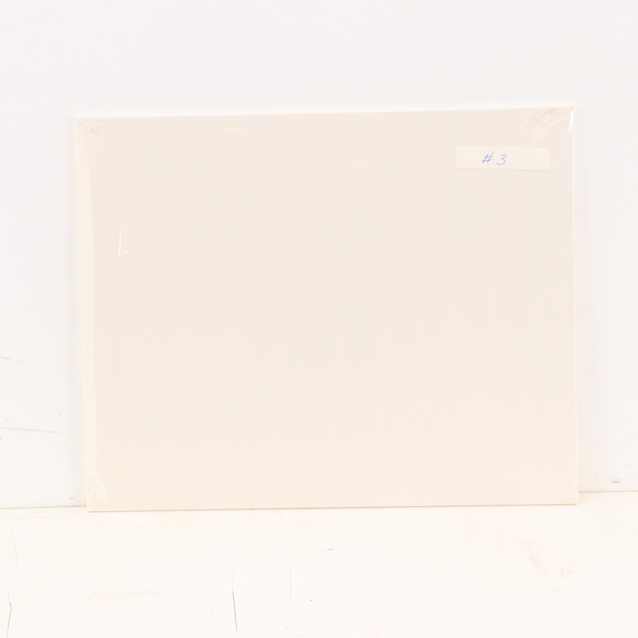 Roslyn C. Bliss Modernist Figural Nude Watercolor Painting "Christmas Woman"