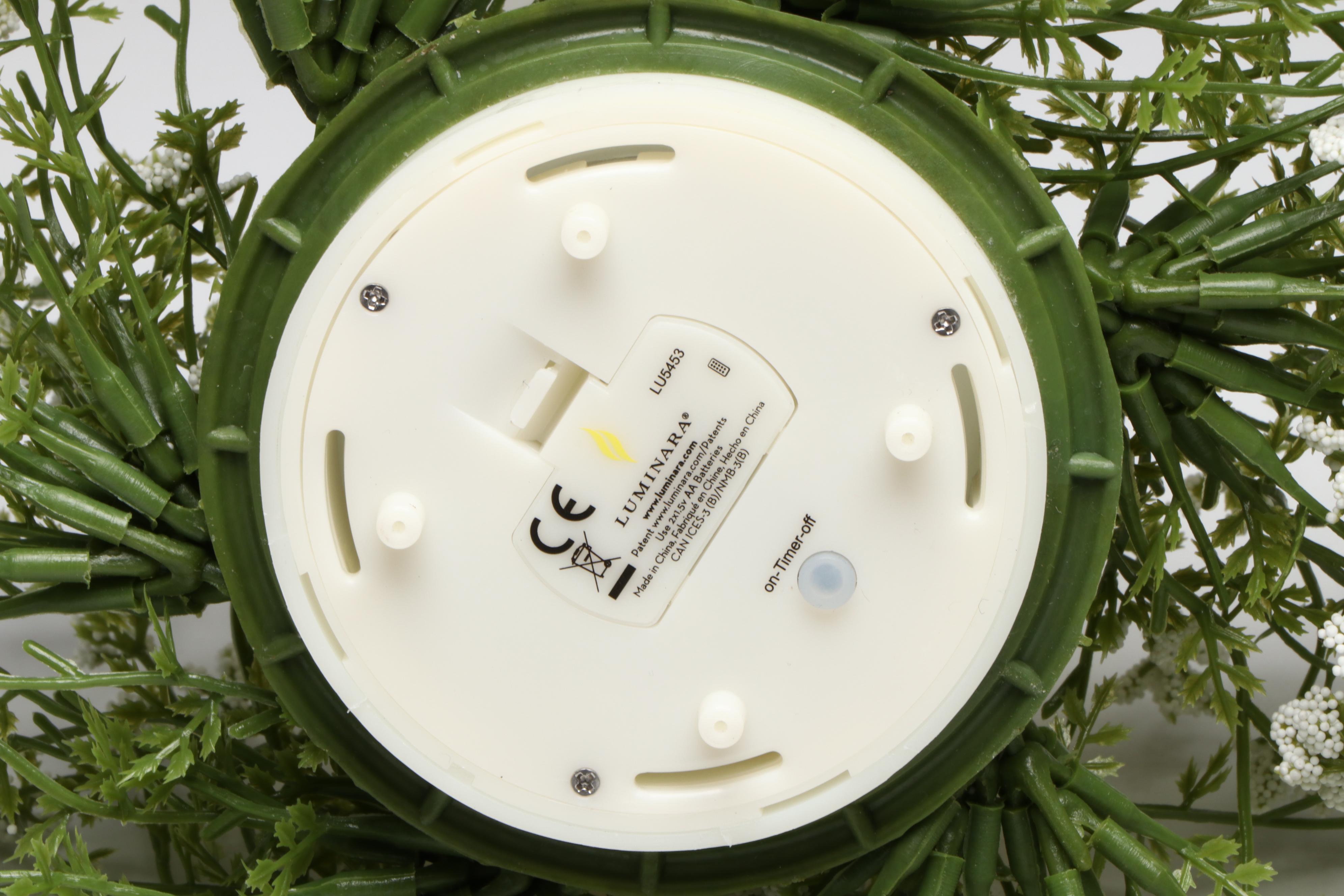 Luminara Flameless Candles with Artificial Greenery and Coaster Set