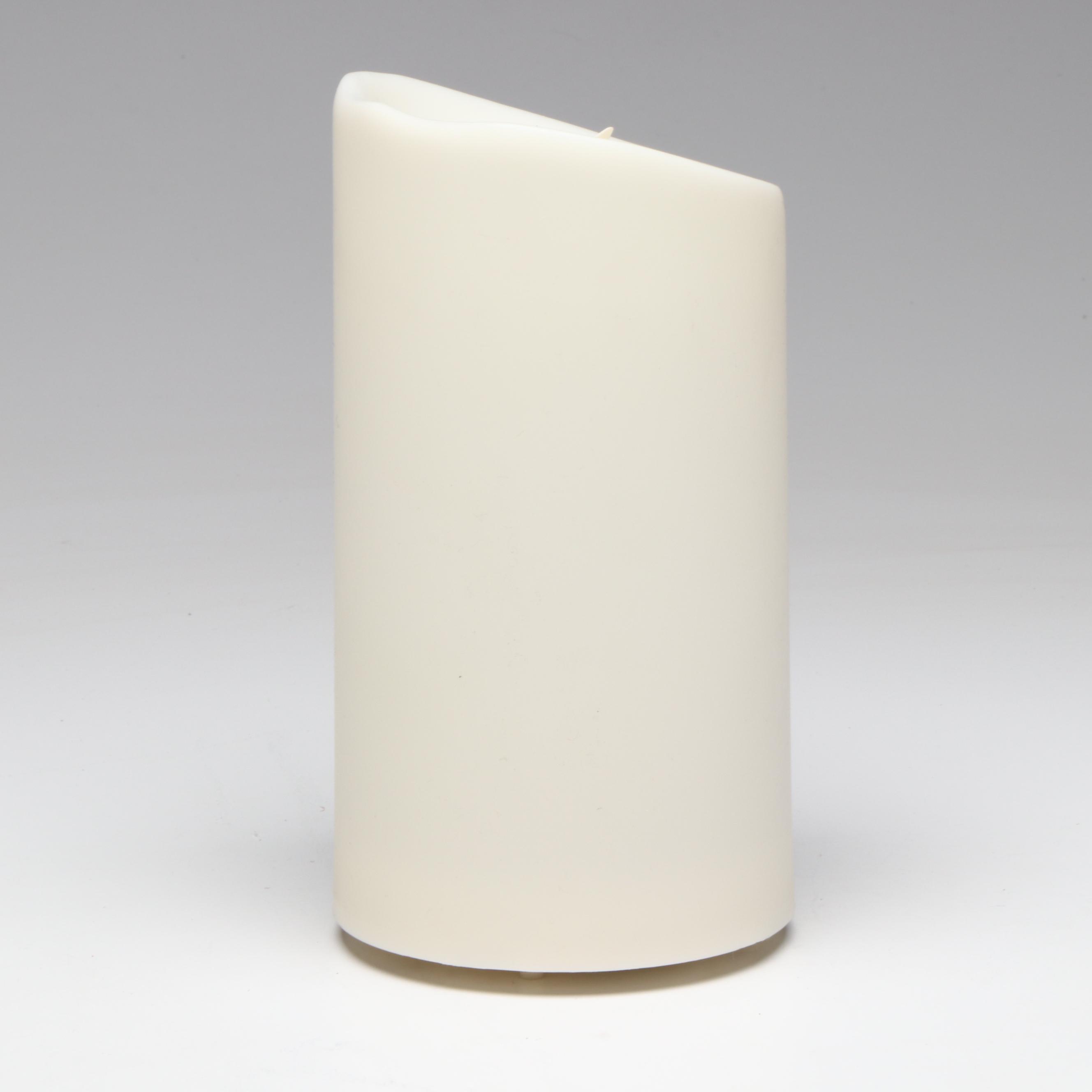 Luminara Flameless Candles with Artificial Greenery and Coaster Set