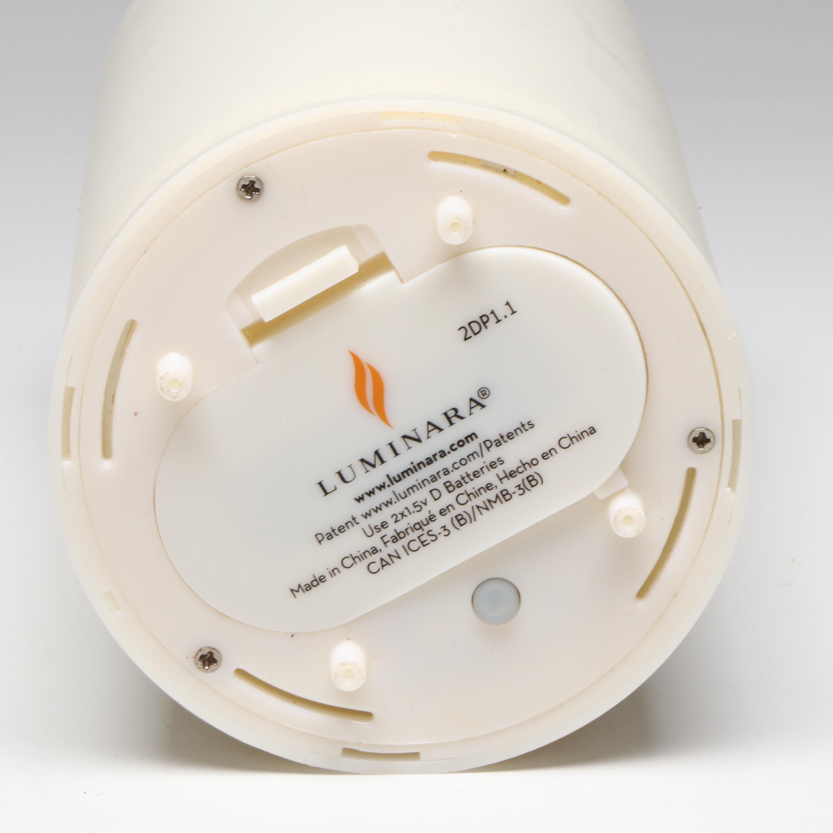 Luminara Flameless Candles with Artificial Greenery and Coaster Set