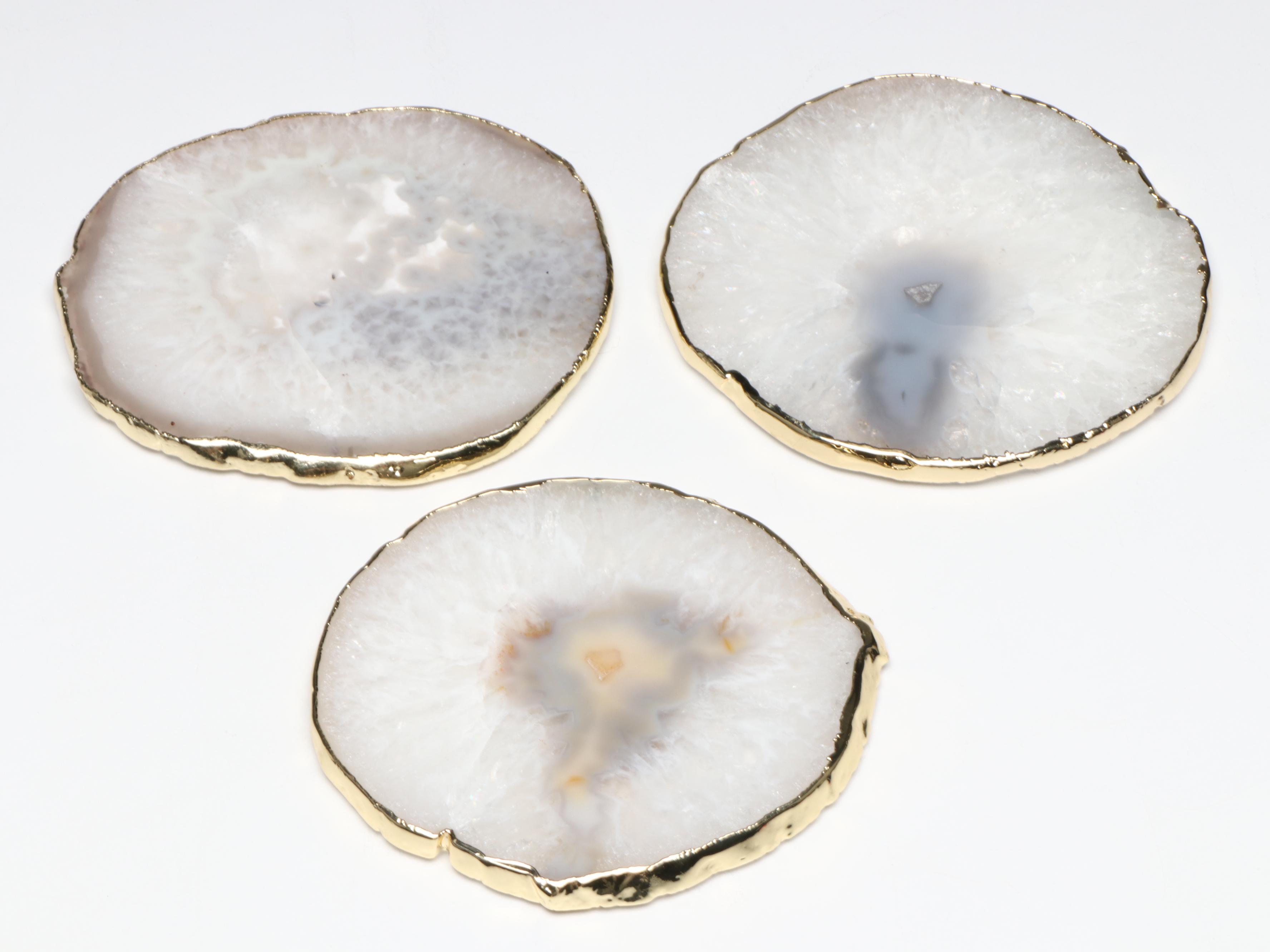 Michael Aram "Lemonwood" Tray with Apple Shaped Honey Pot and Other Coasters