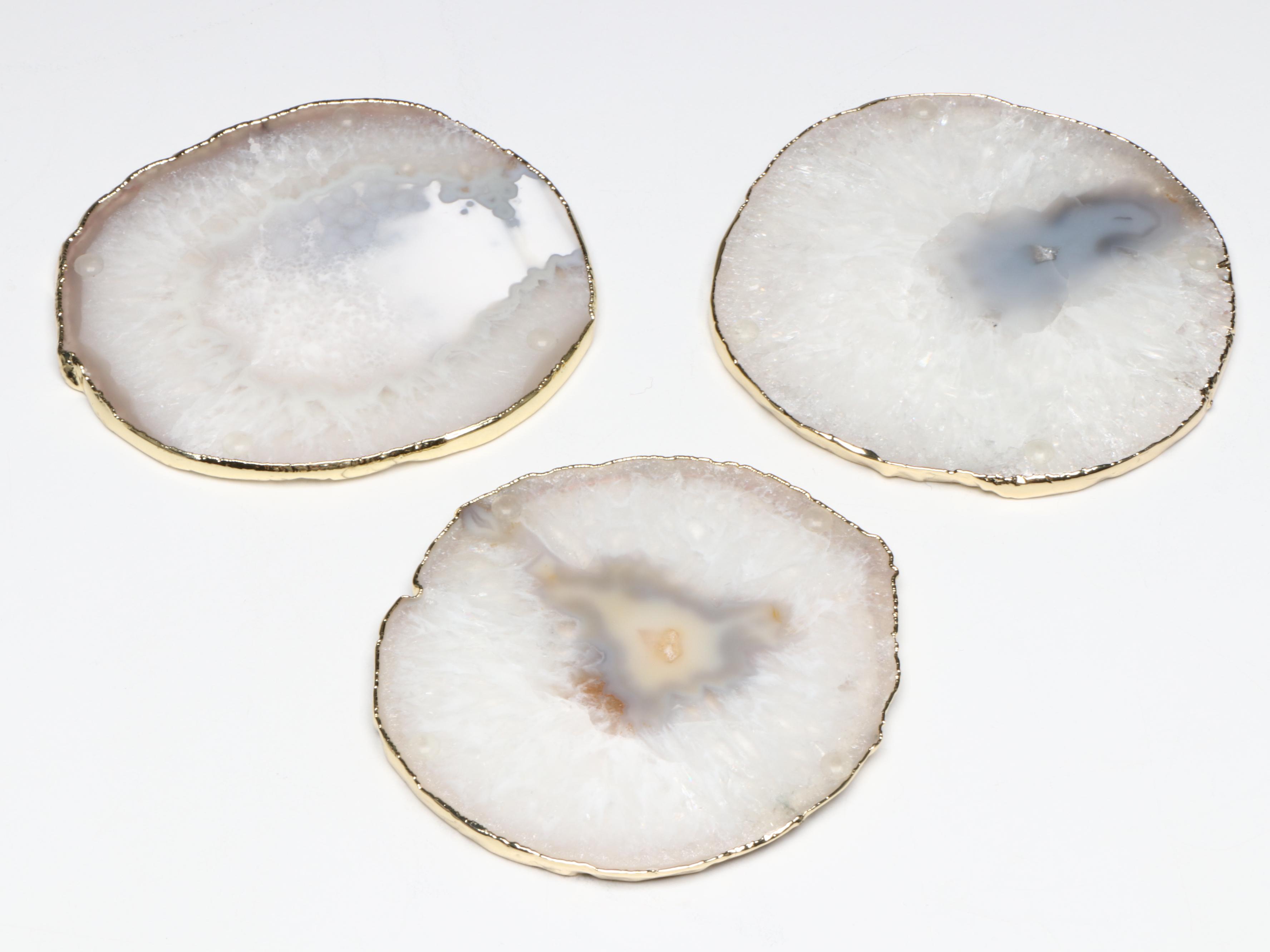 Michael Aram "Lemonwood" Tray with Apple Shaped Honey Pot and Other Coasters