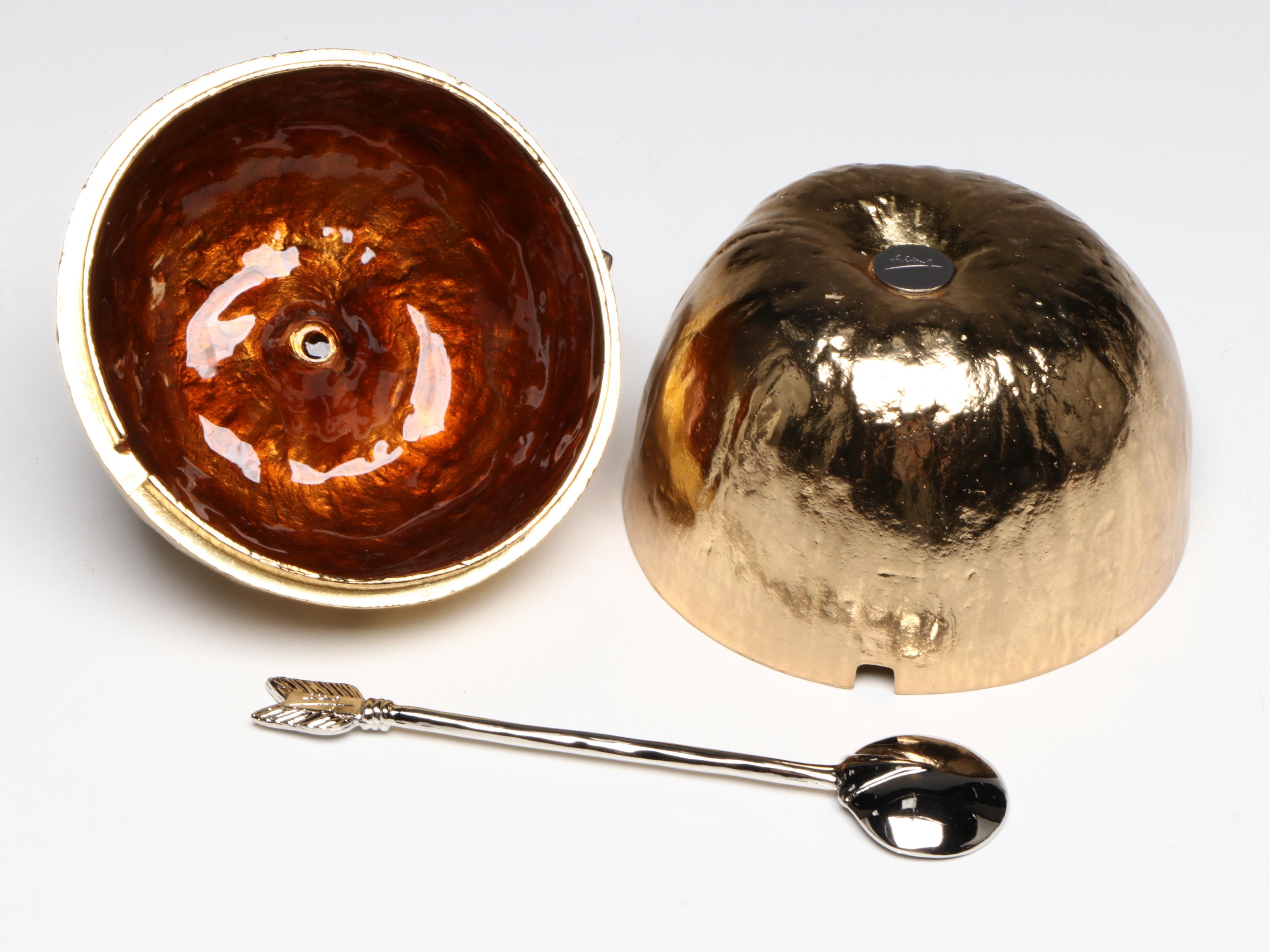 Michael Aram "Lemonwood" Tray with Apple Shaped Honey Pot and Other Coasters