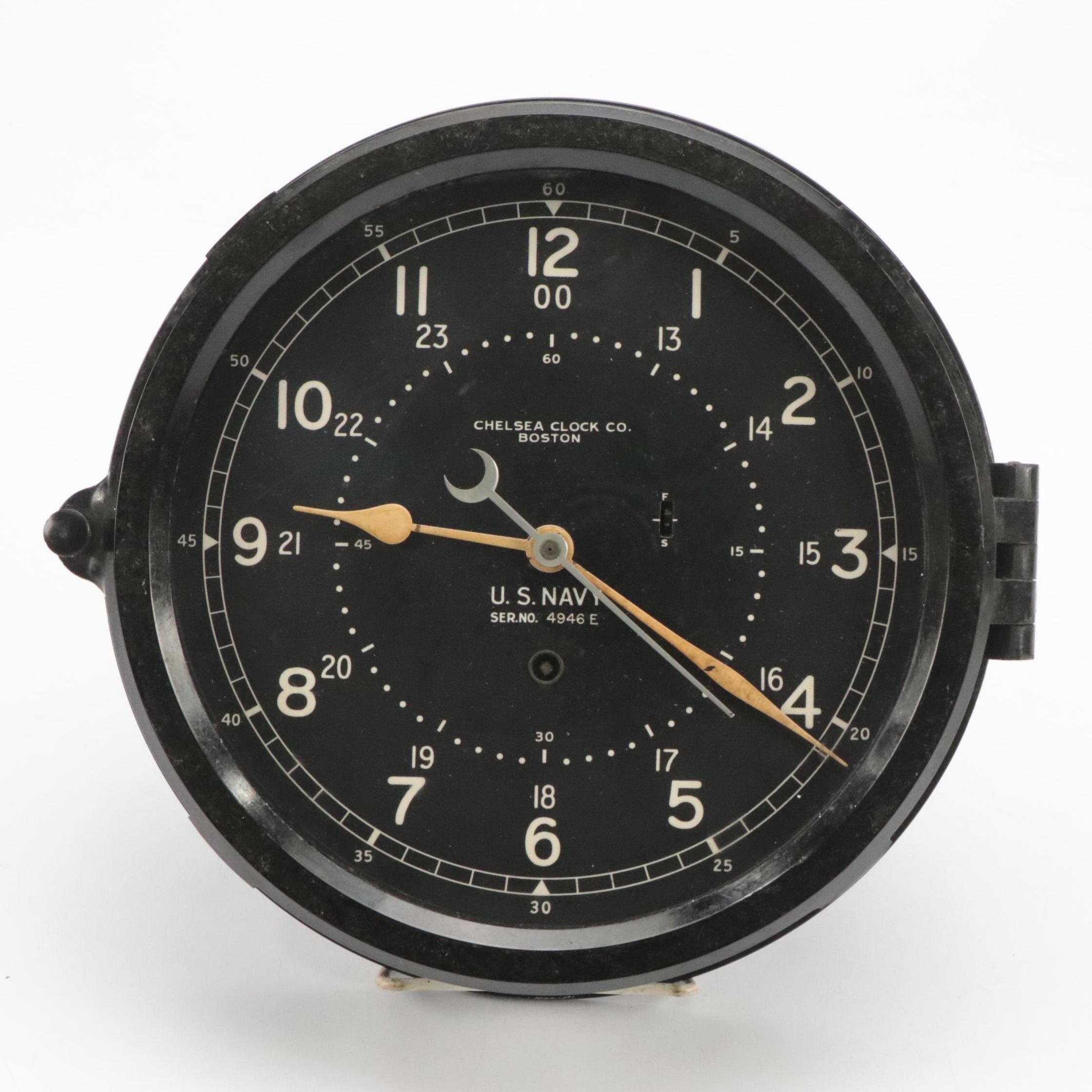 World War II Era Chelsea Clock Co. U.S. Navy Ship Wall Clock