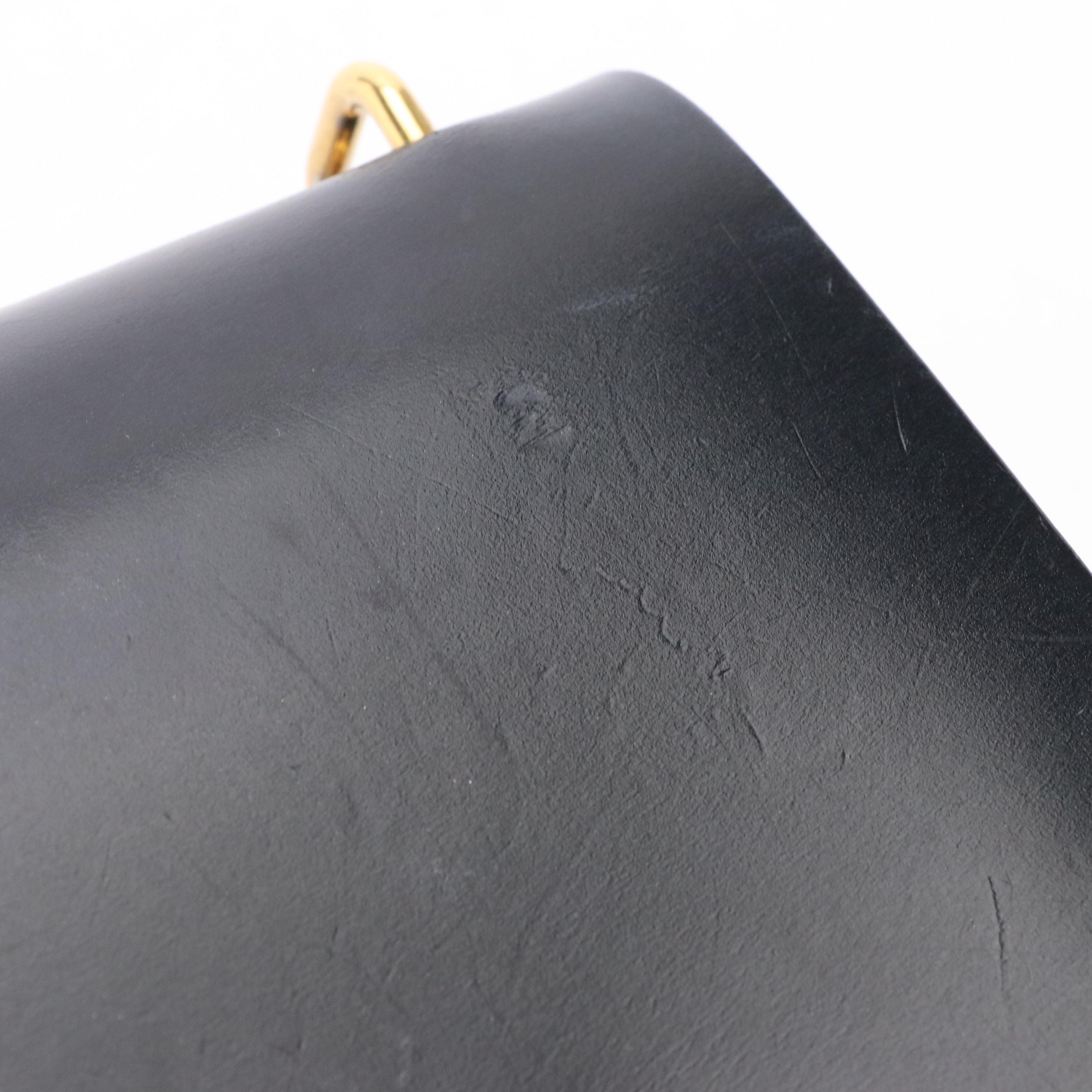 Burberry Black Leather Flap-Front Chain Strap Shoulder Bag