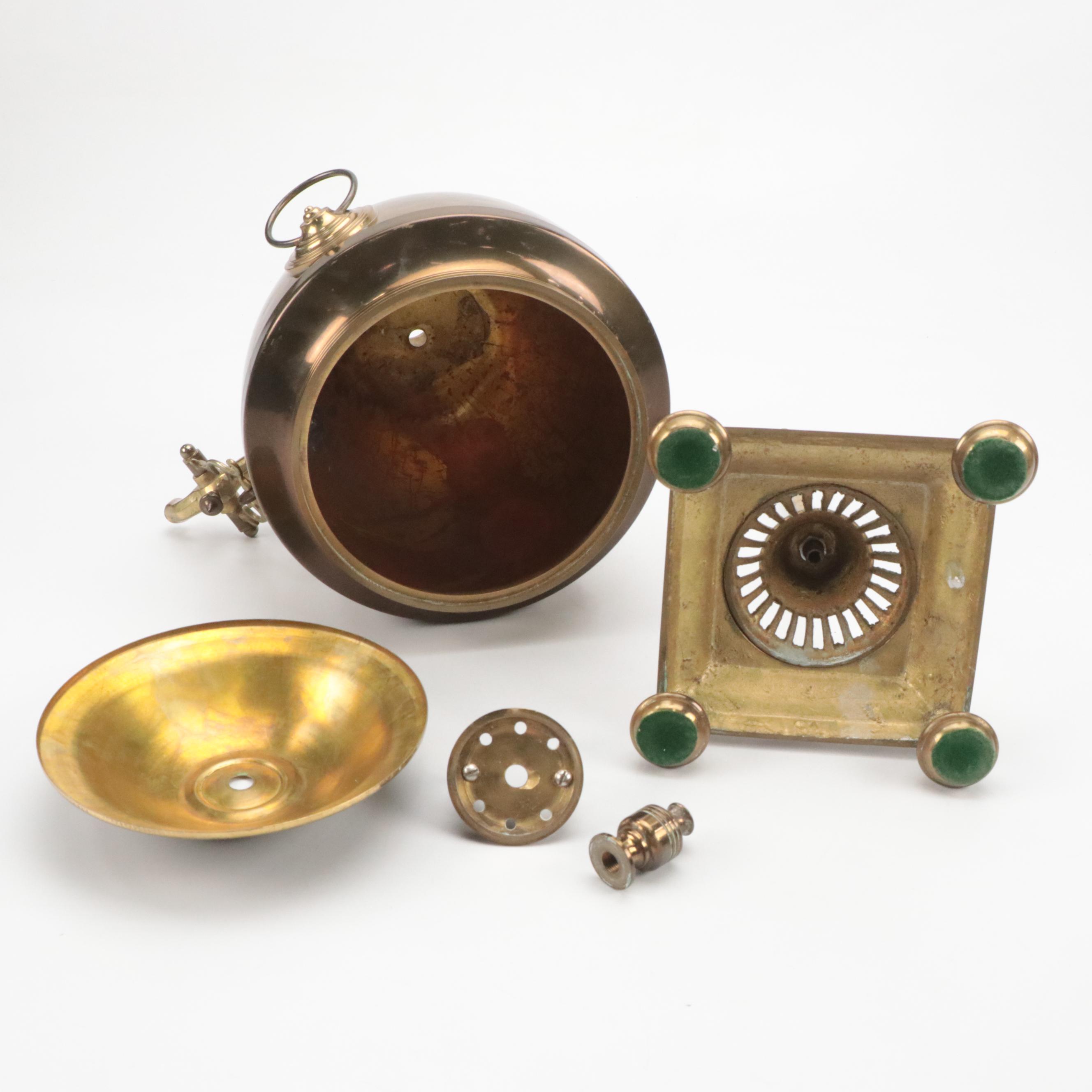 Brass Footed Tea Urn with Russian Samovar