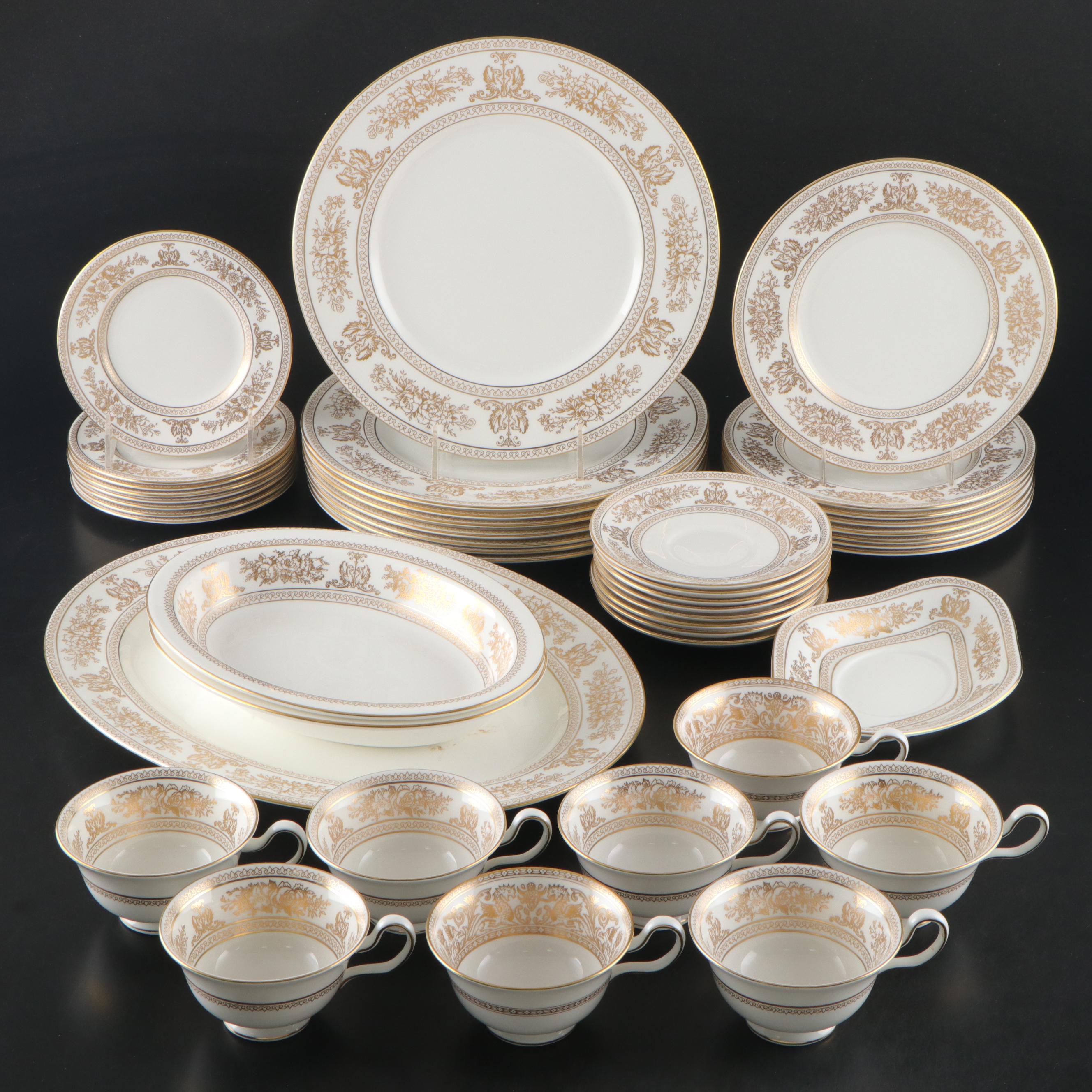 Wedgwood "Columbia Gold" Porcelain Dinner Plates, Salad Plates and More