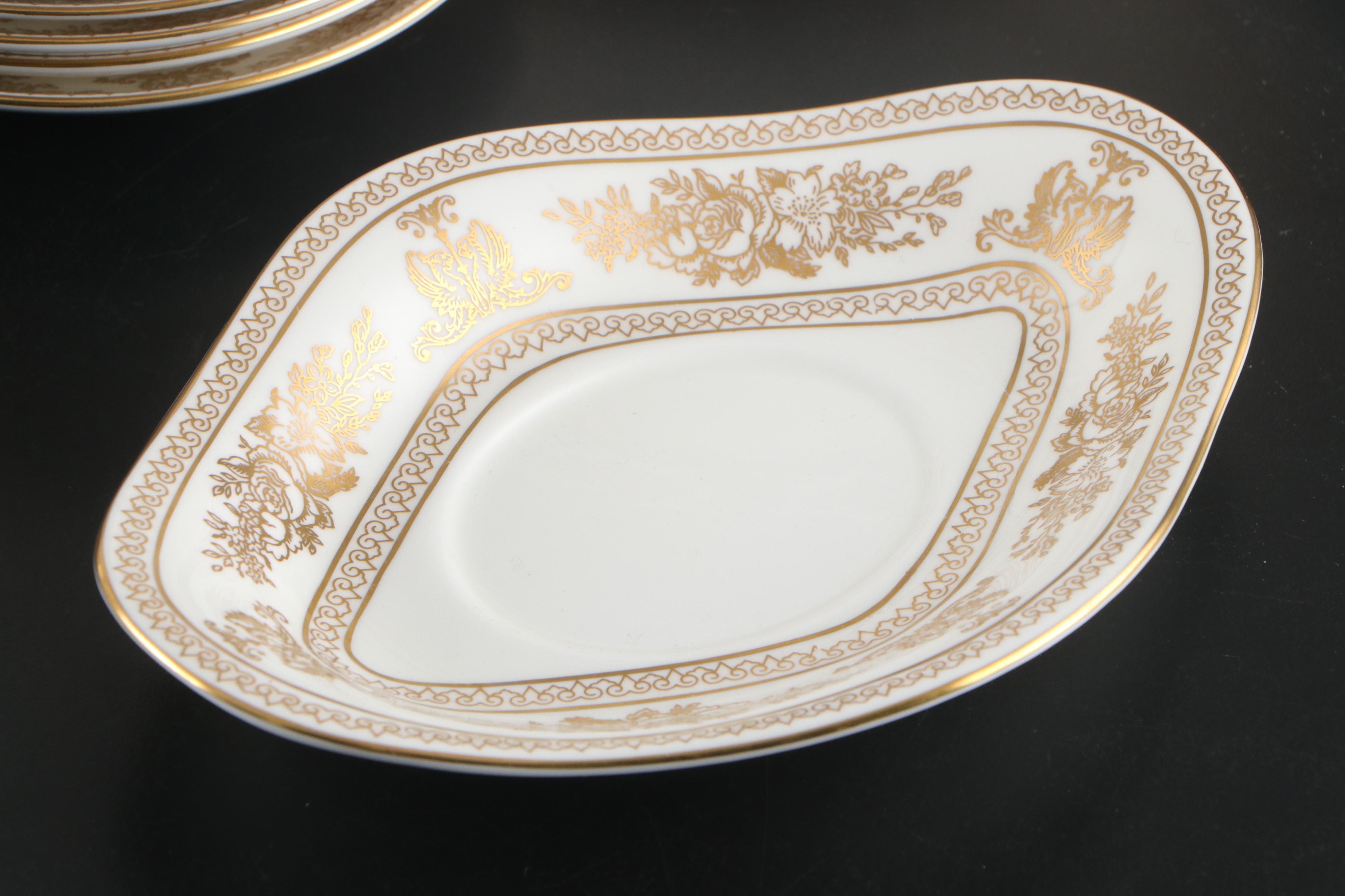 Wedgwood "Columbia Gold" Porcelain Dinner Plates, Salad Plates and More