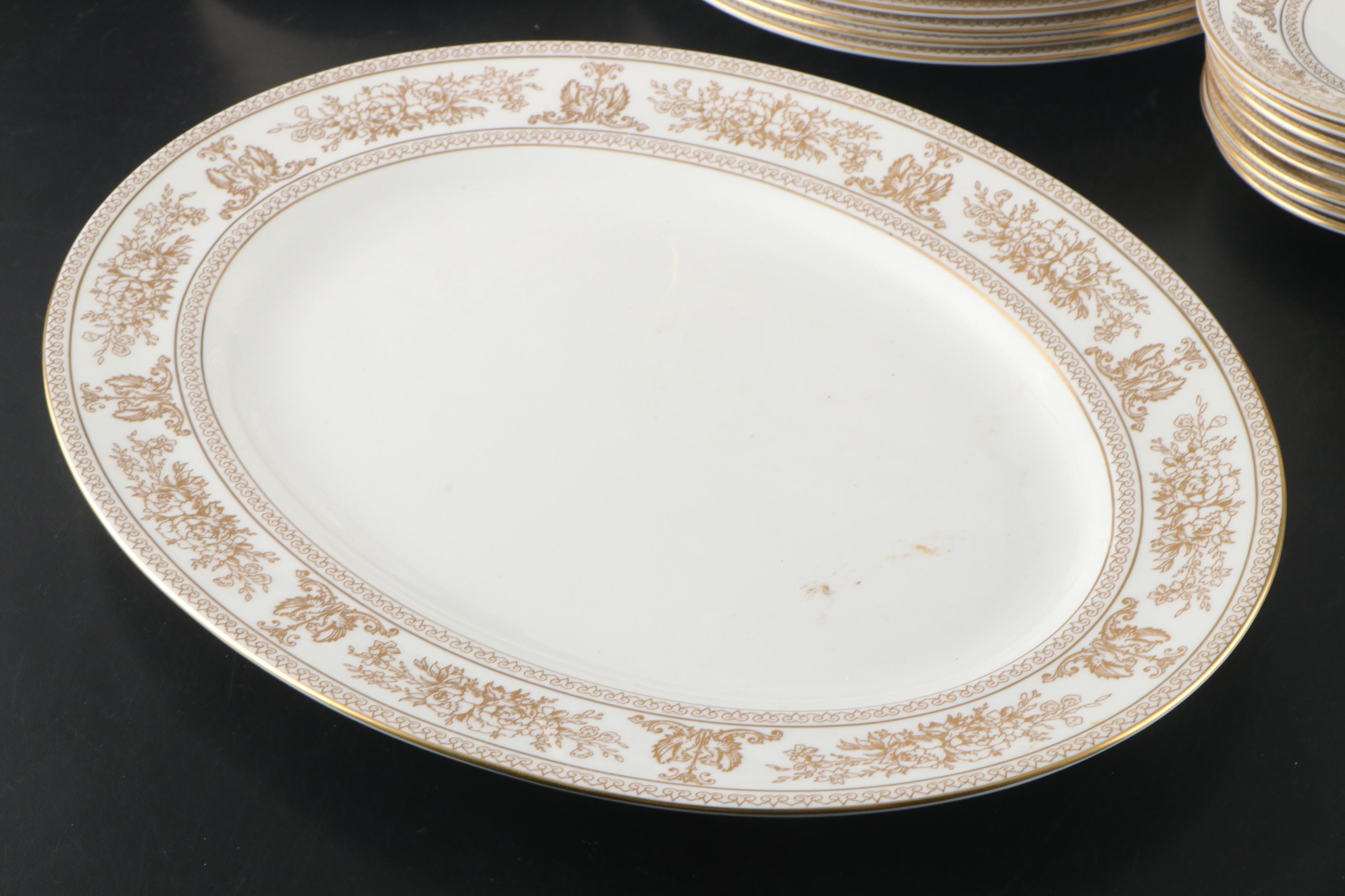 Wedgwood "Columbia Gold" Porcelain Dinner Plates, Salad Plates and More