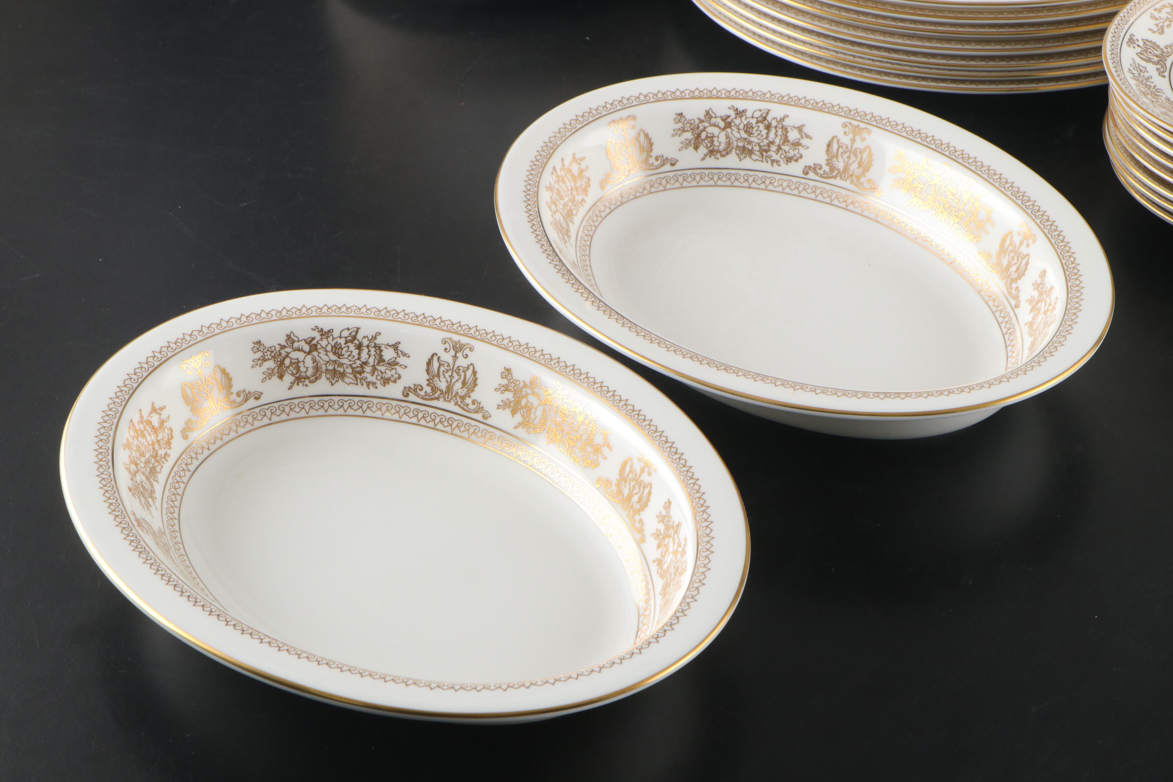 Wedgwood "Columbia Gold" Porcelain Dinner Plates, Salad Plates and More