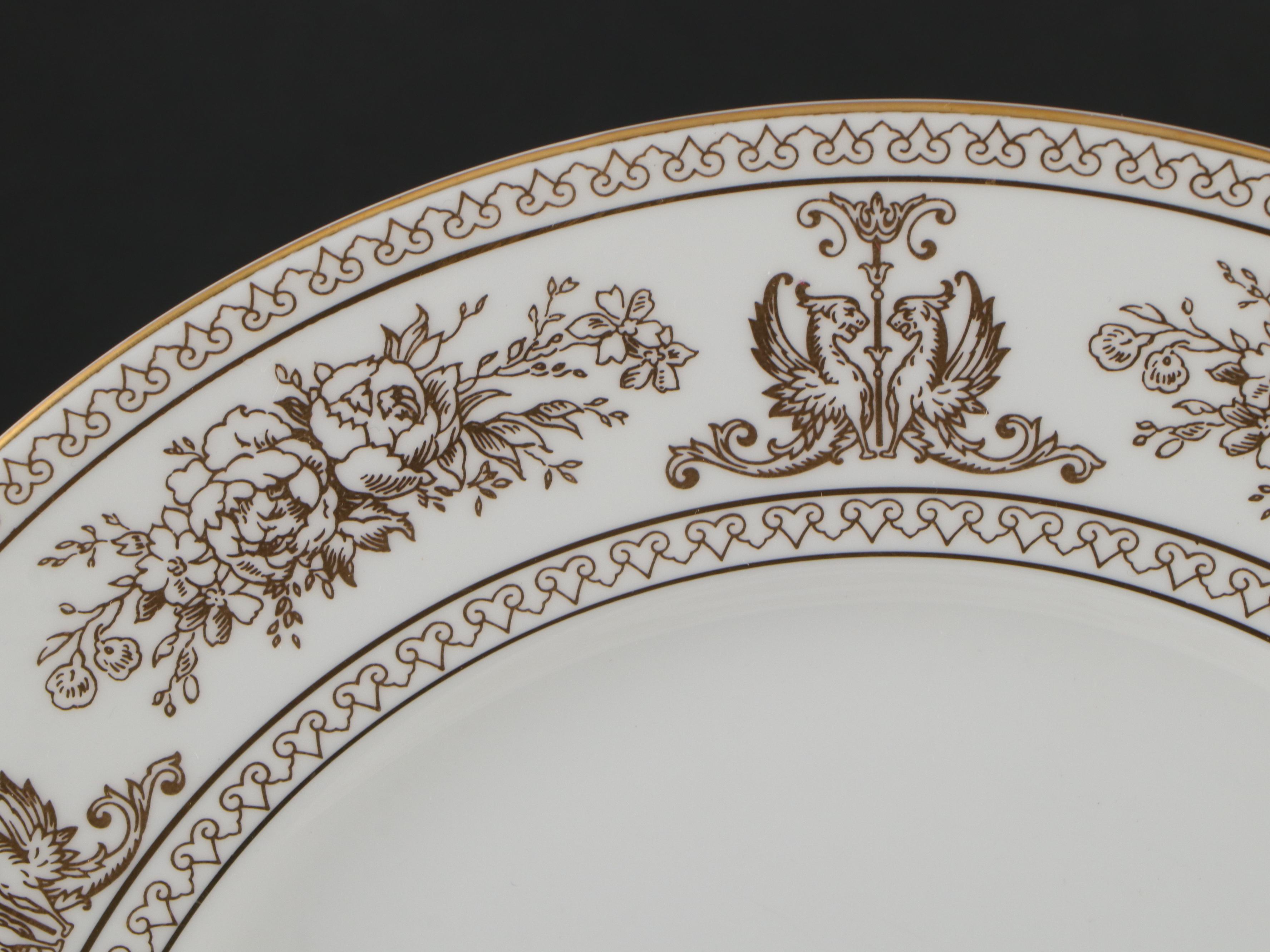 Wedgwood "Columbia Gold" Porcelain Dinner Plates, Salad Plates and More