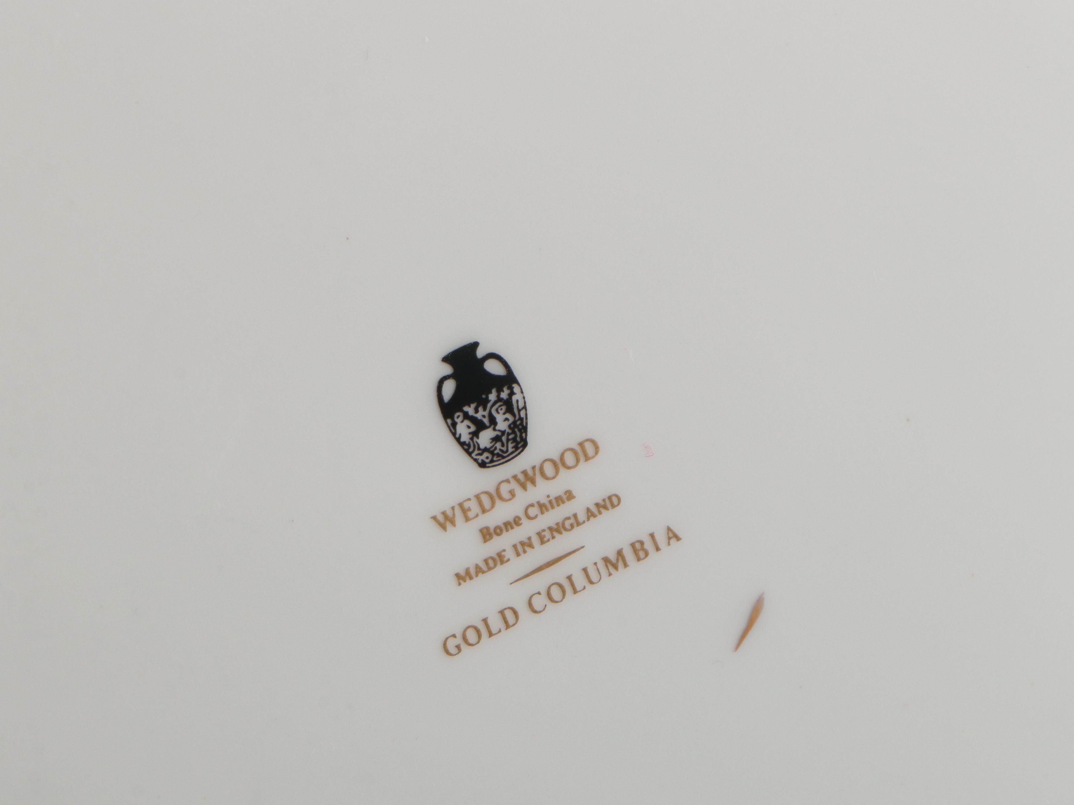 Wedgwood "Columbia Gold" Porcelain Dinner Plates, Salad Plates and More