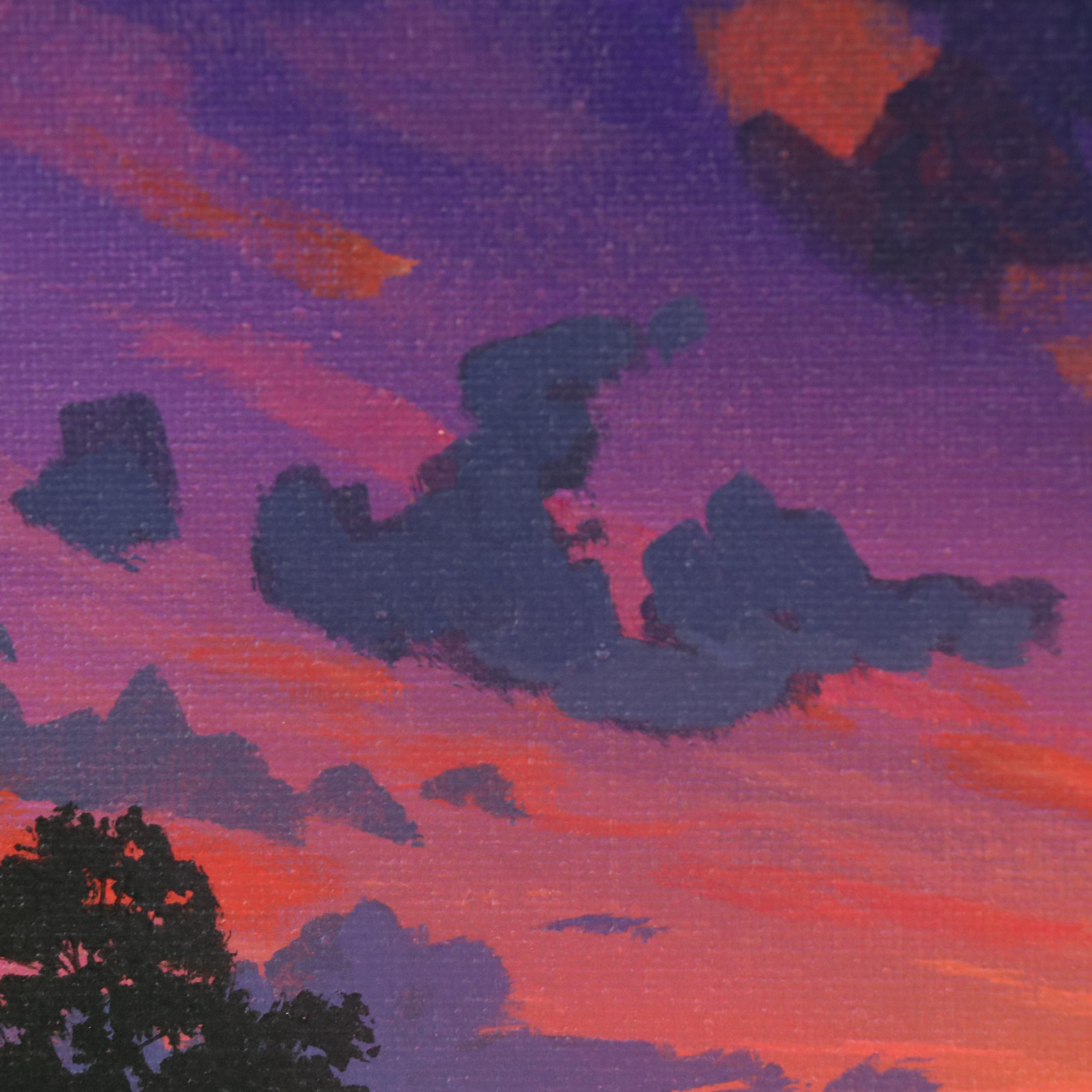 Douglas “Bumo” Johnpeer Sunset Landscape Oil Painting, 2024