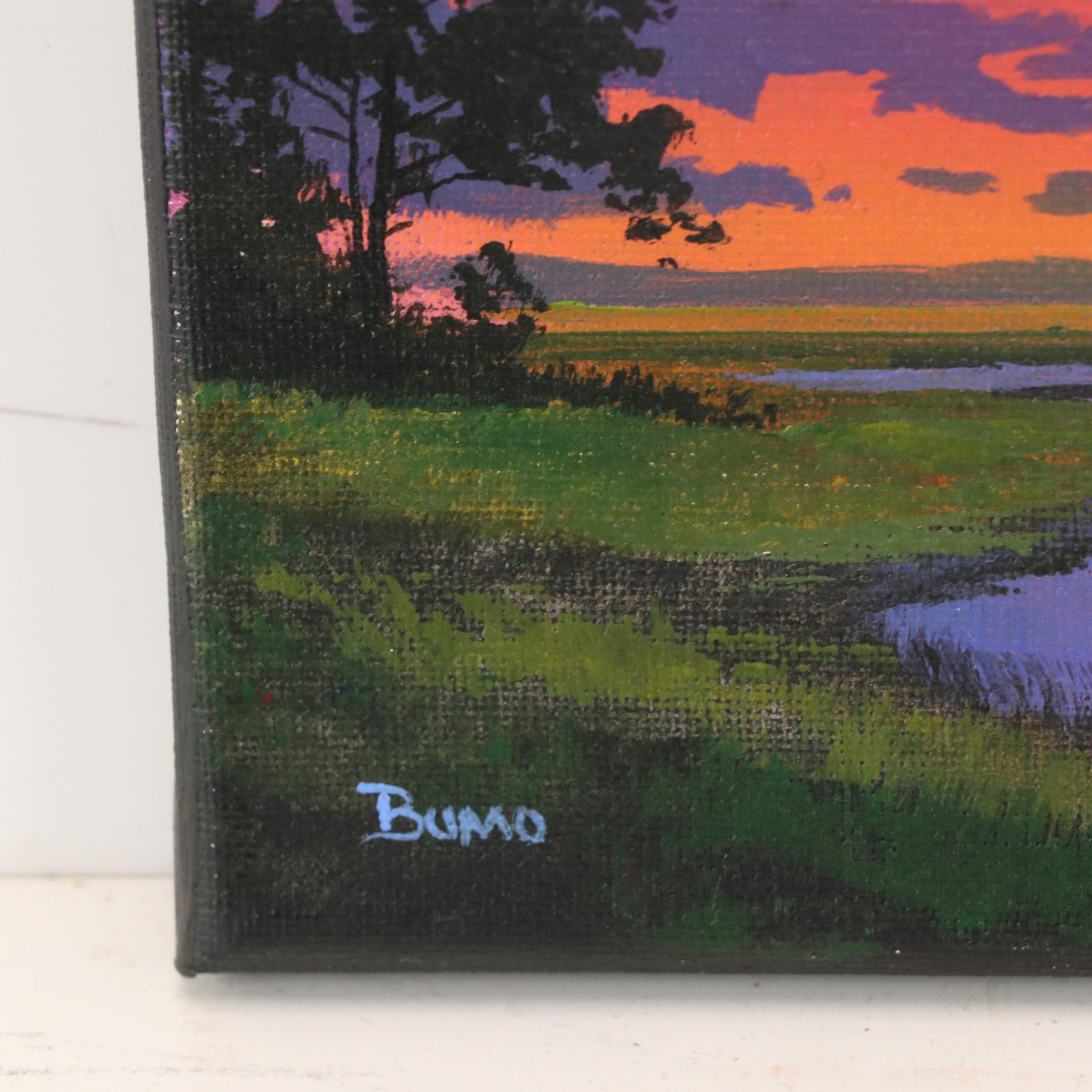 Douglas “Bumo” Johnpeer Sunset Landscape Oil Painting, 2024