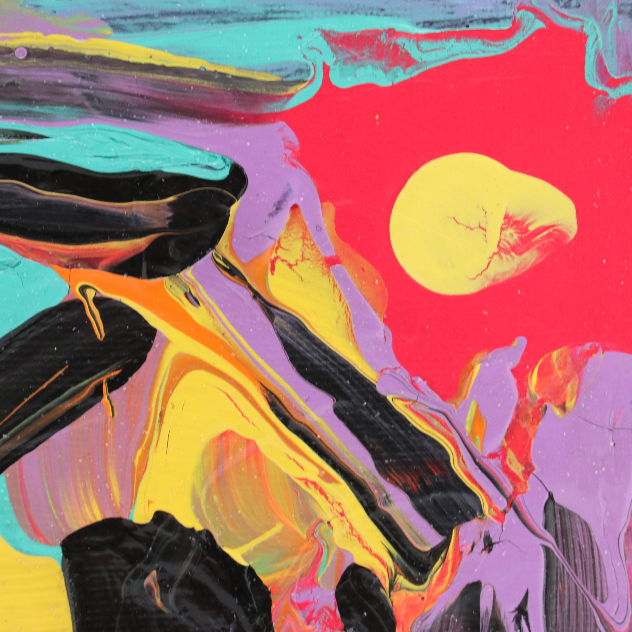 Abiola Idowu Abstract Acrylic Painting "Yellow & Green," 2024