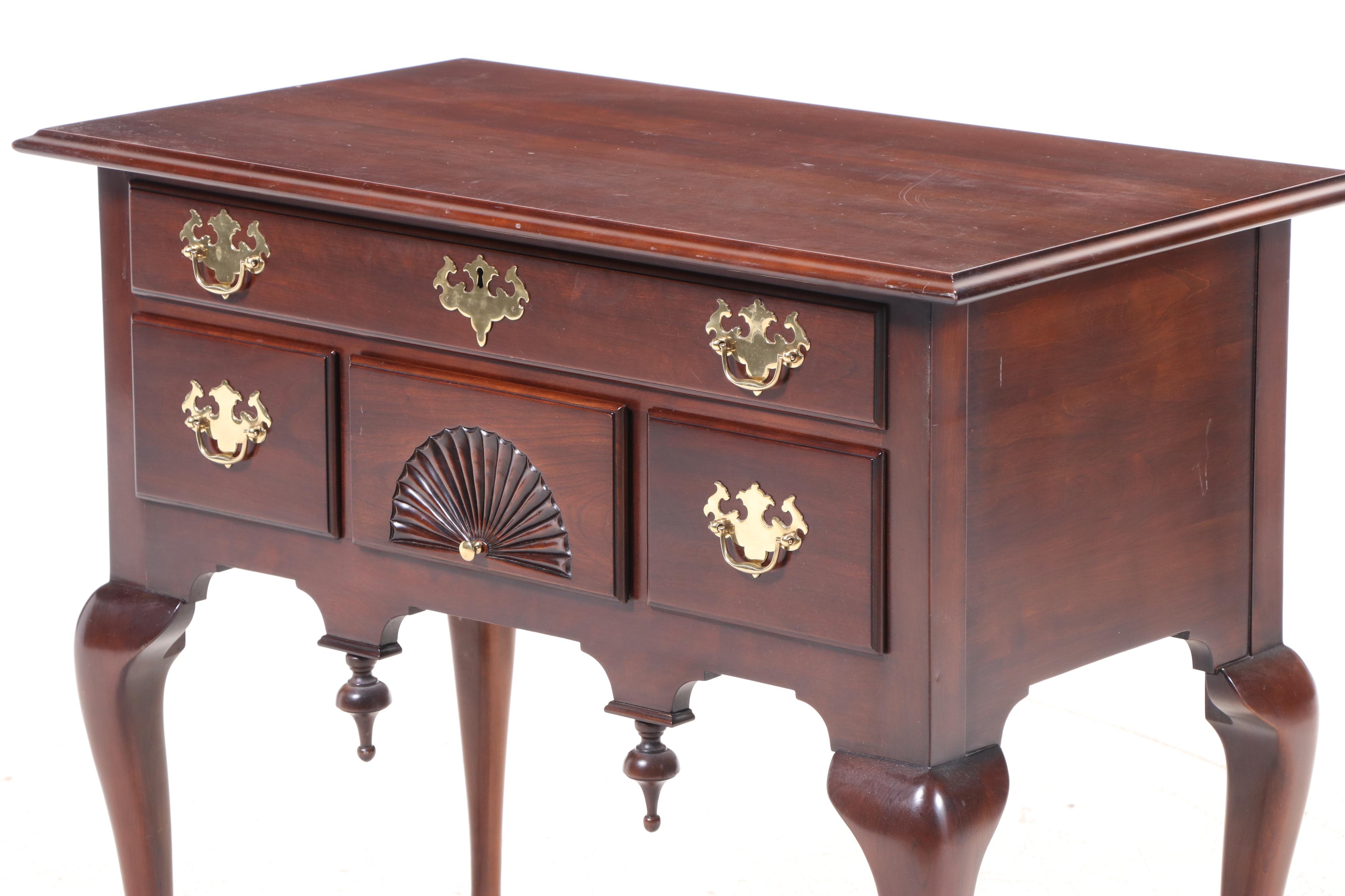 Statton Private Collection Queen Anne Style Cherry Lowboy, Late 20th Century