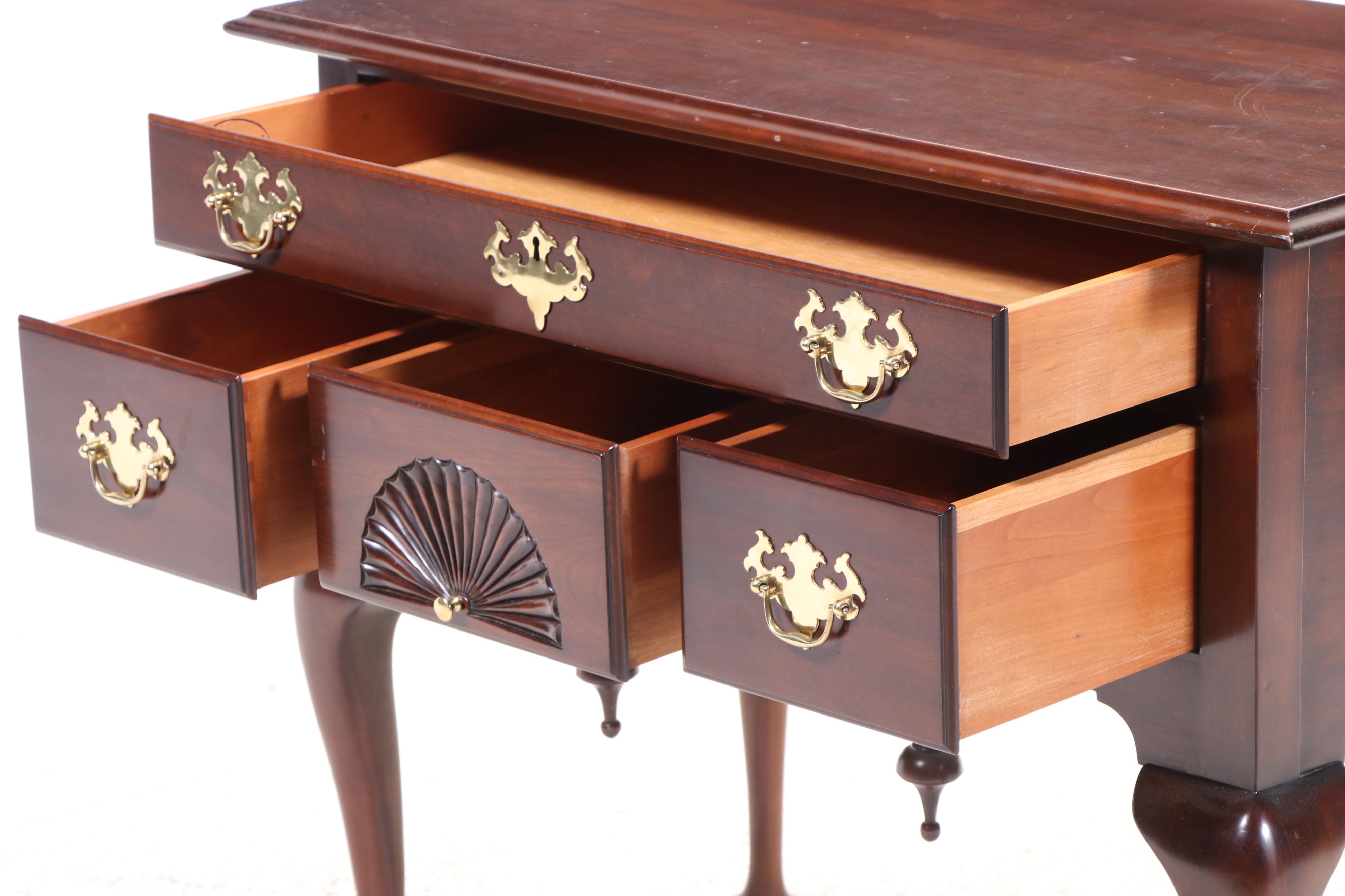 Statton Private Collection Queen Anne Style Cherry Lowboy, Late 20th Century