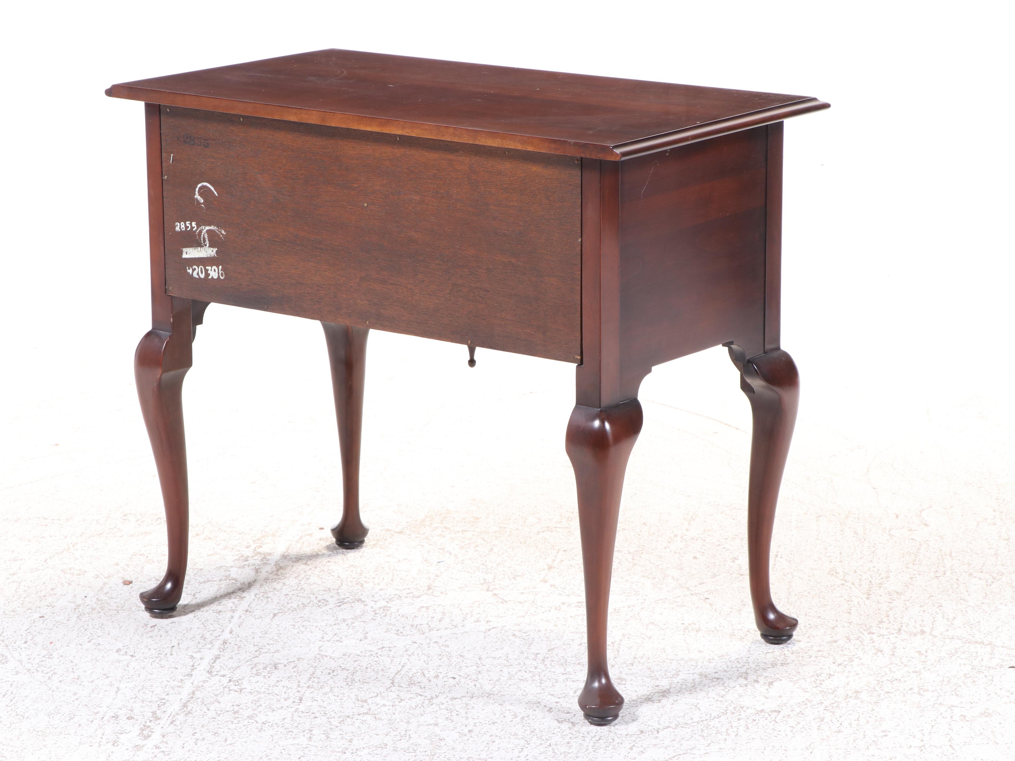 Statton Private Collection Queen Anne Style Cherry Lowboy, Late 20th Century