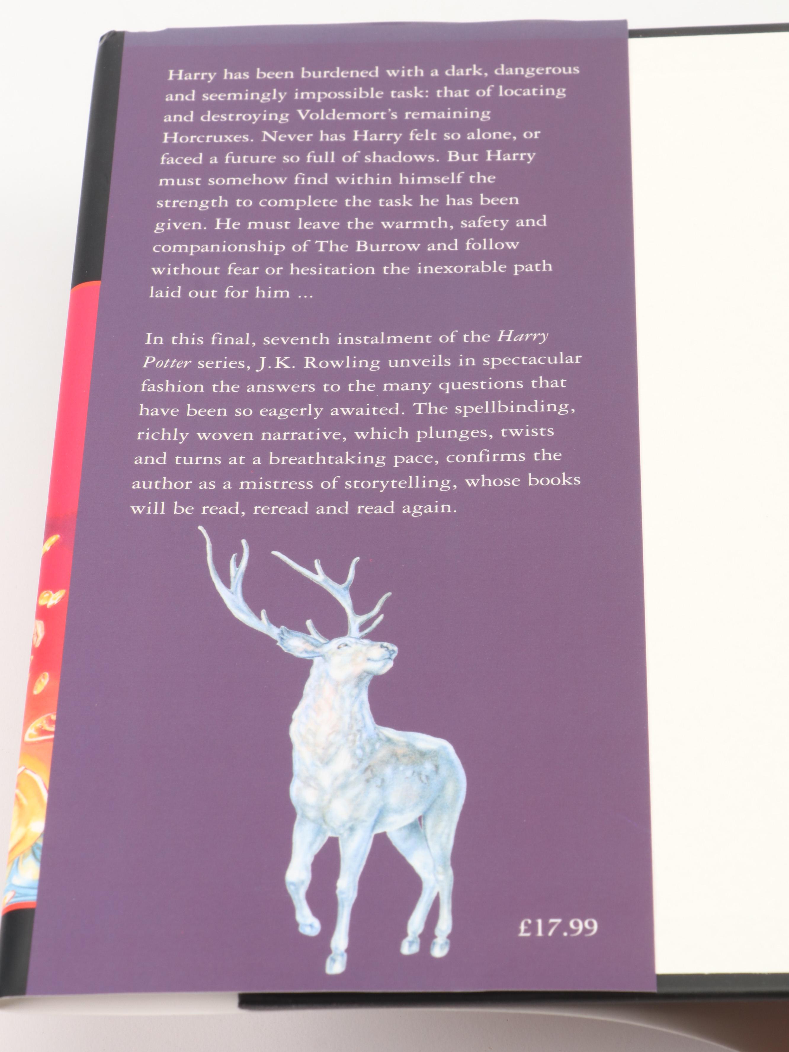 First UK Edition "Harry Potter and the Deathly Hallows" by J. K. Rowling, 2007