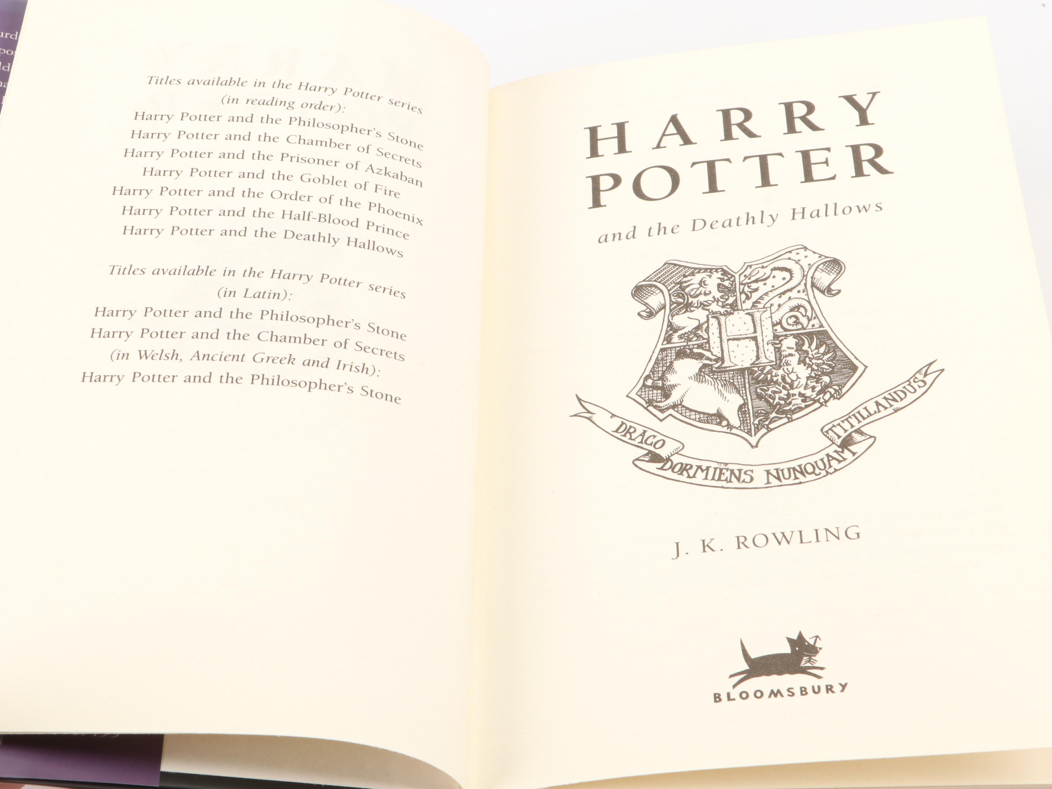 First UK Edition "Harry Potter and the Deathly Hallows" by J. K. Rowling, 2007