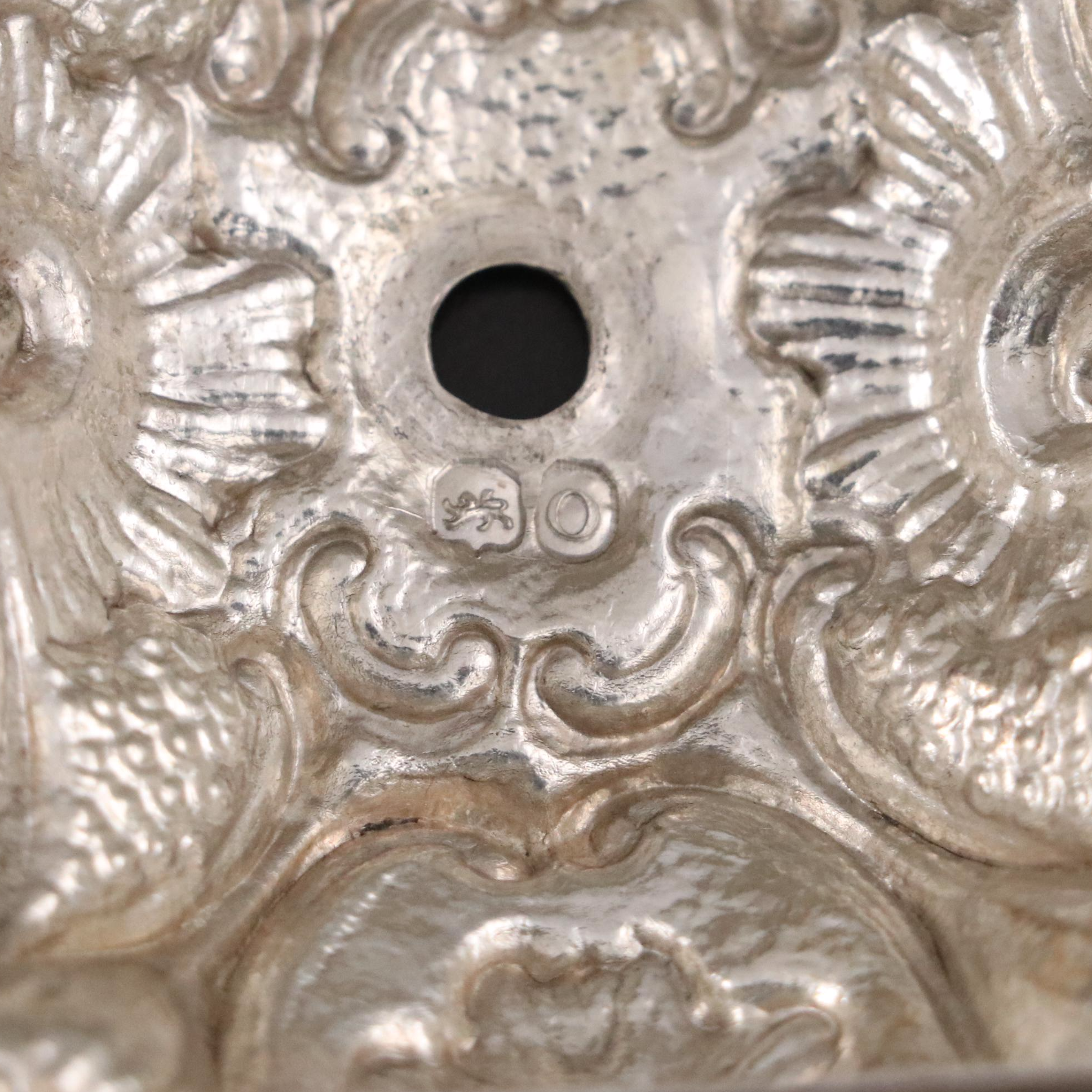 Georgian Chinoiserie Repoussé Sterling Tea Caddies with Lord Nelson Crest, 1829