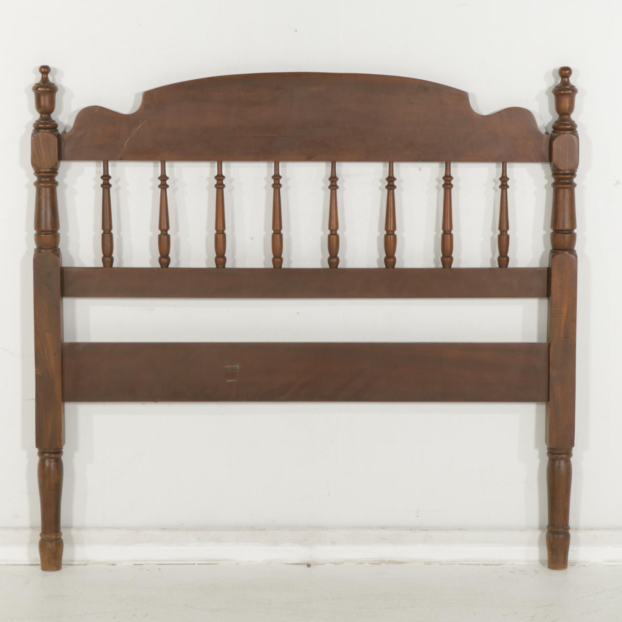 Federal Style Walnut Full Size Bed Frame, Mid 20th Century
