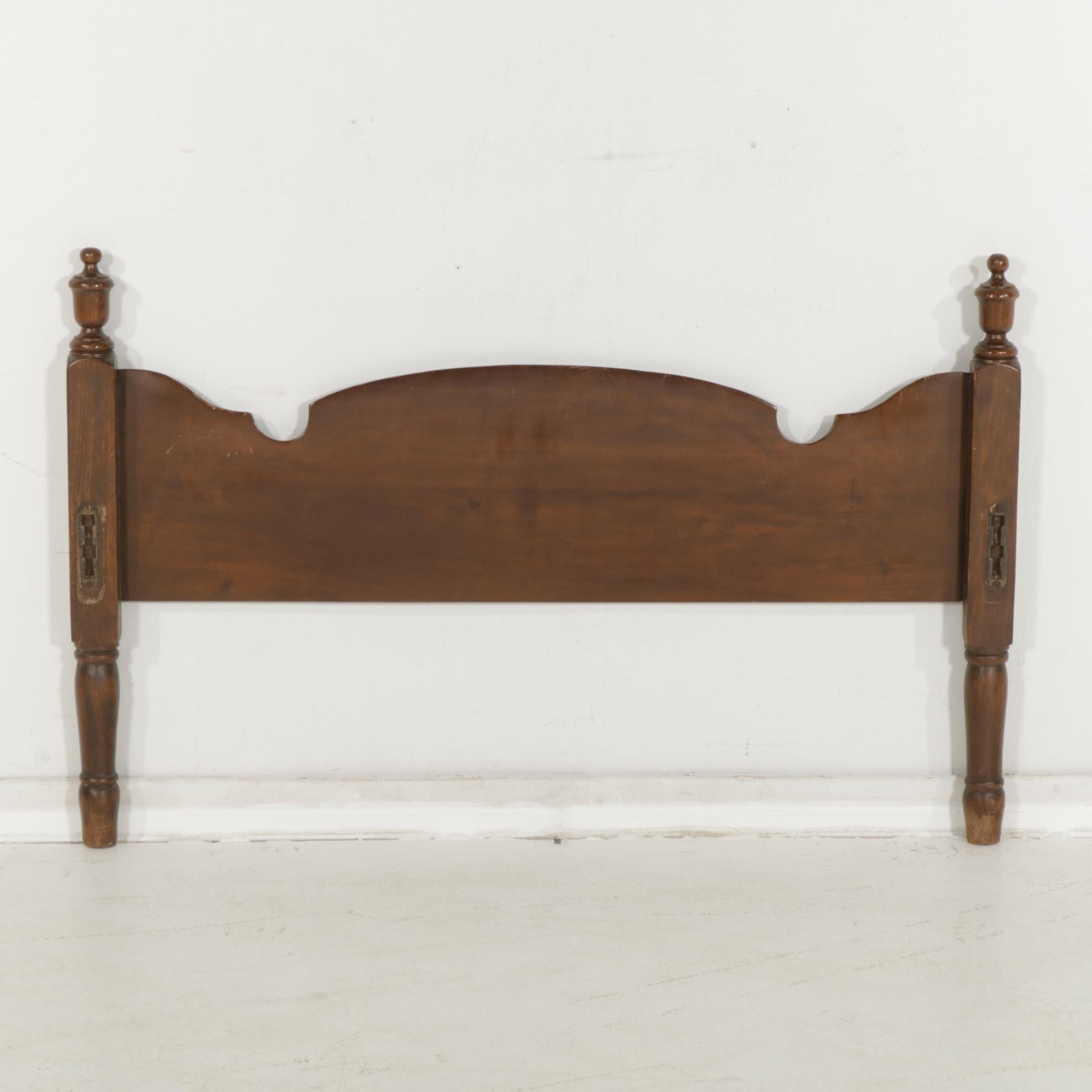 Federal Style Walnut Full Size Bed Frame, Mid 20th Century