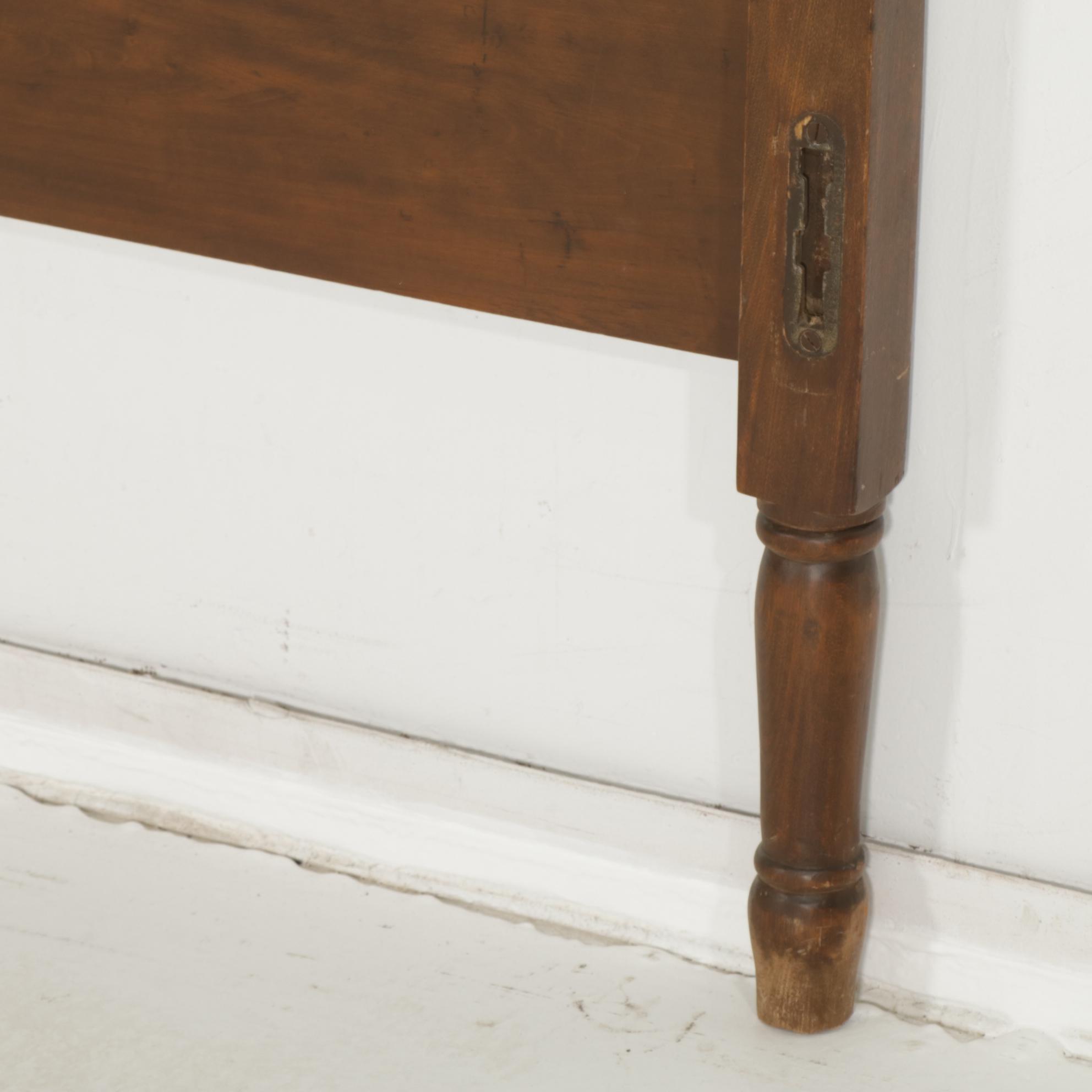 Federal Style Walnut Full Size Bed Frame, Mid 20th Century