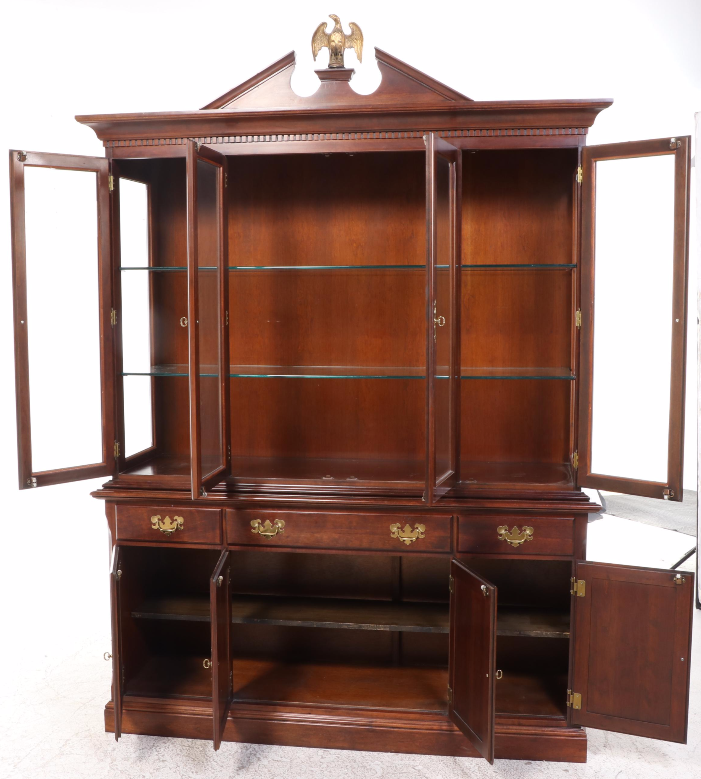 Chippendale Style Mahogany China Cabinet, 1992