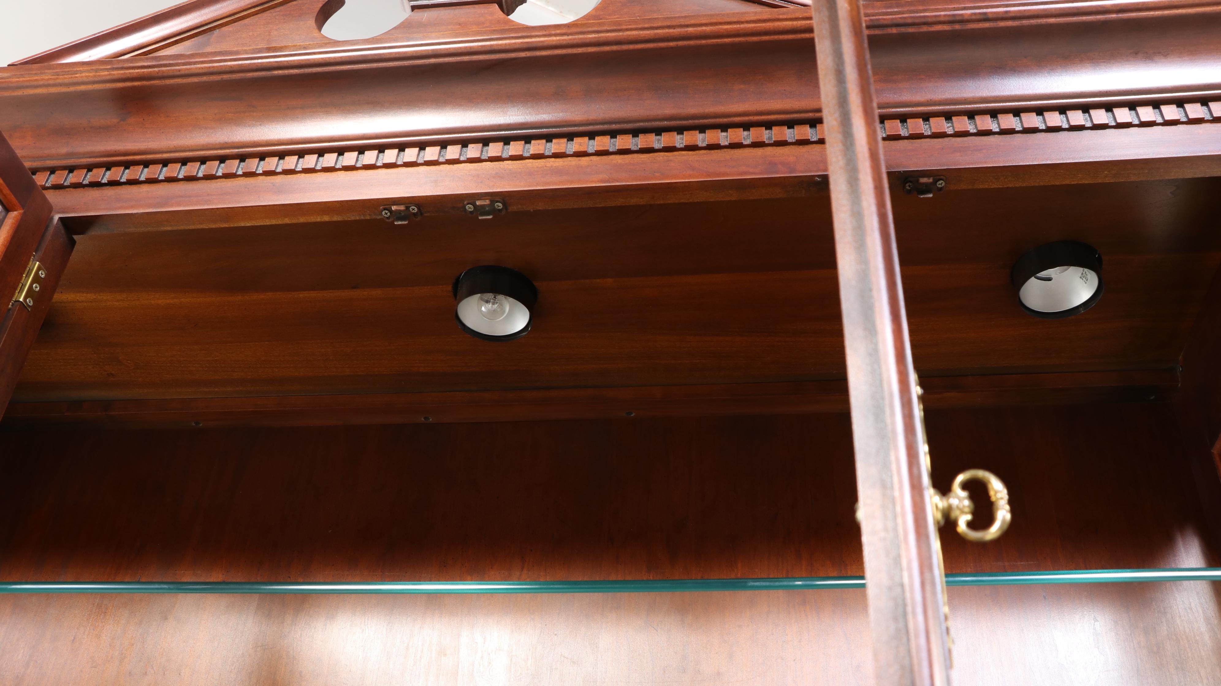 Chippendale Style Mahogany China Cabinet, 1992